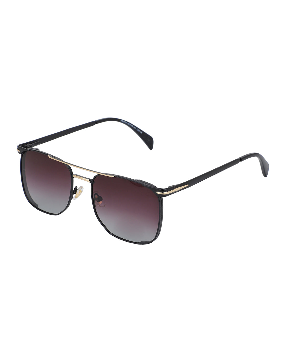 Premium Black with Gold Toned & Polarised Lens Square Sunglass for men