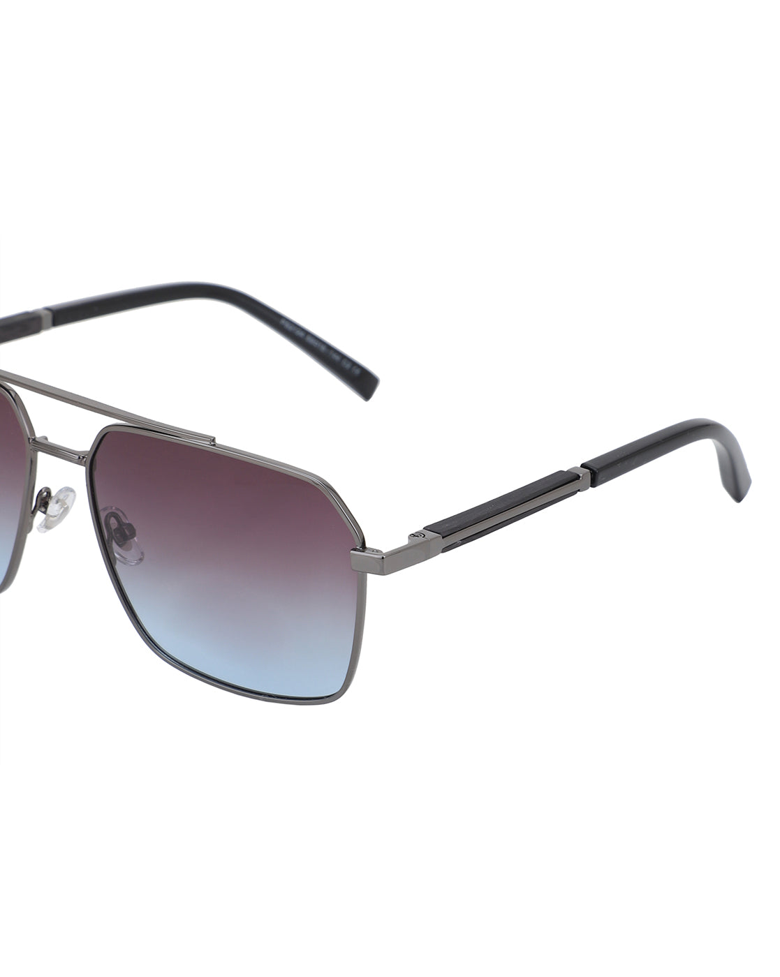 Premium Metallic with Black Toned & Polarised Lens Rectangle Sunglass for men
