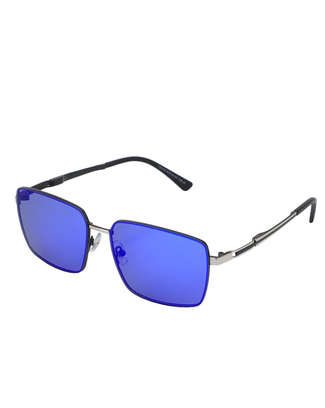 Premium Black with Silver Toned & Polarised Lens Square Mirror Sunglass for men