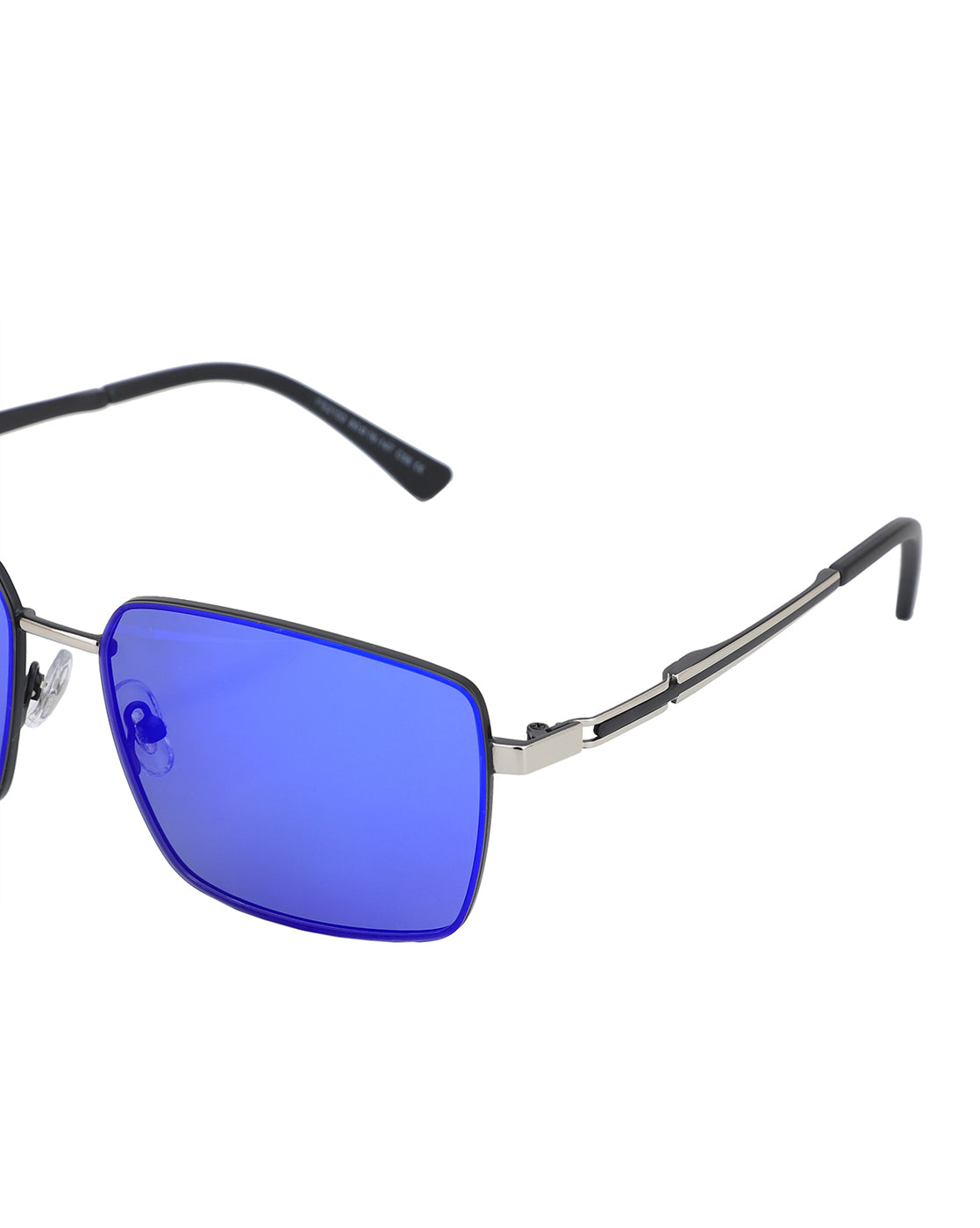 Premium Black with Silver Toned & Polarised Lens Square Mirror Sunglass for men