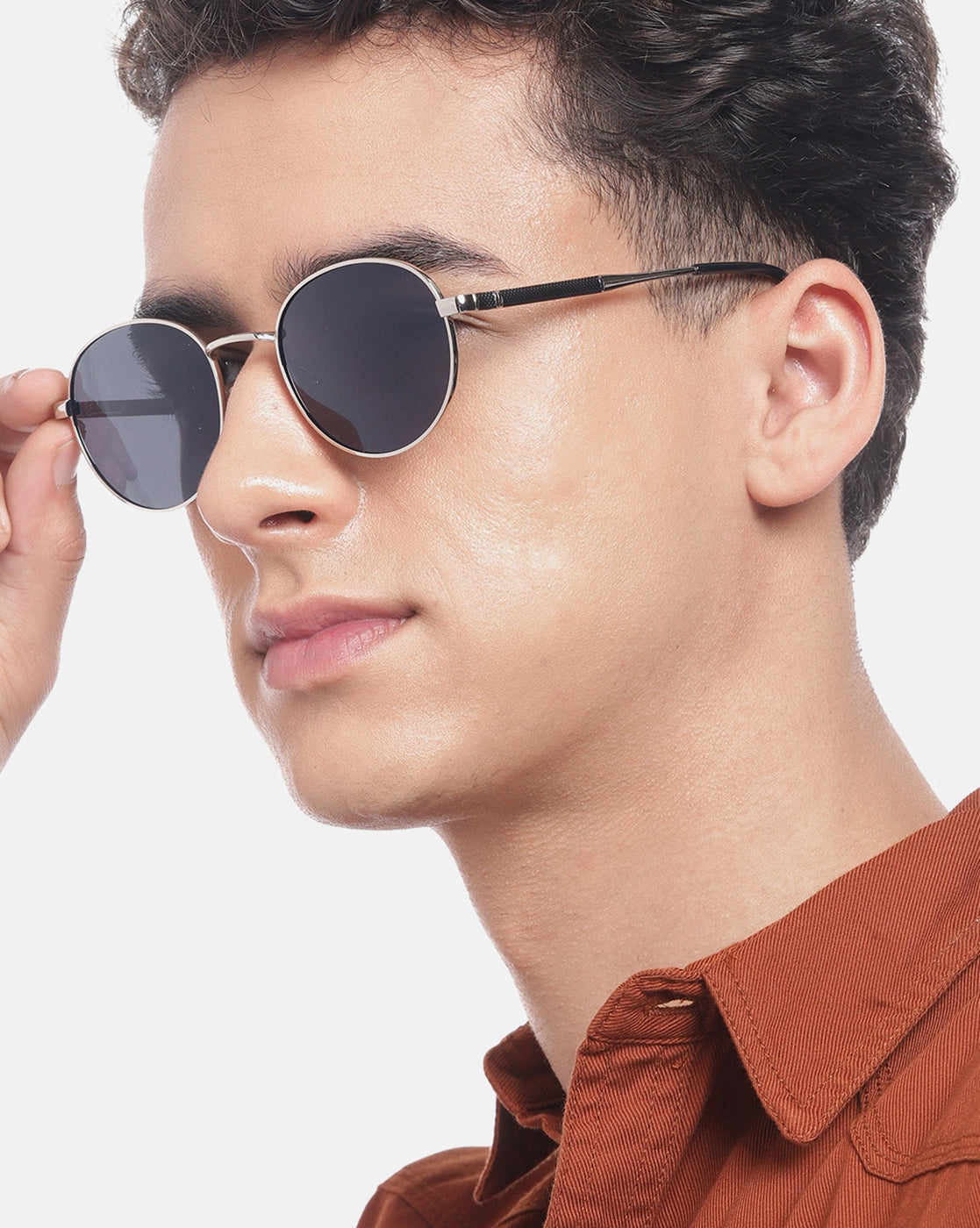 Premium Silver with Black Toned & Polarised Lens Oval Sunglass for unisex