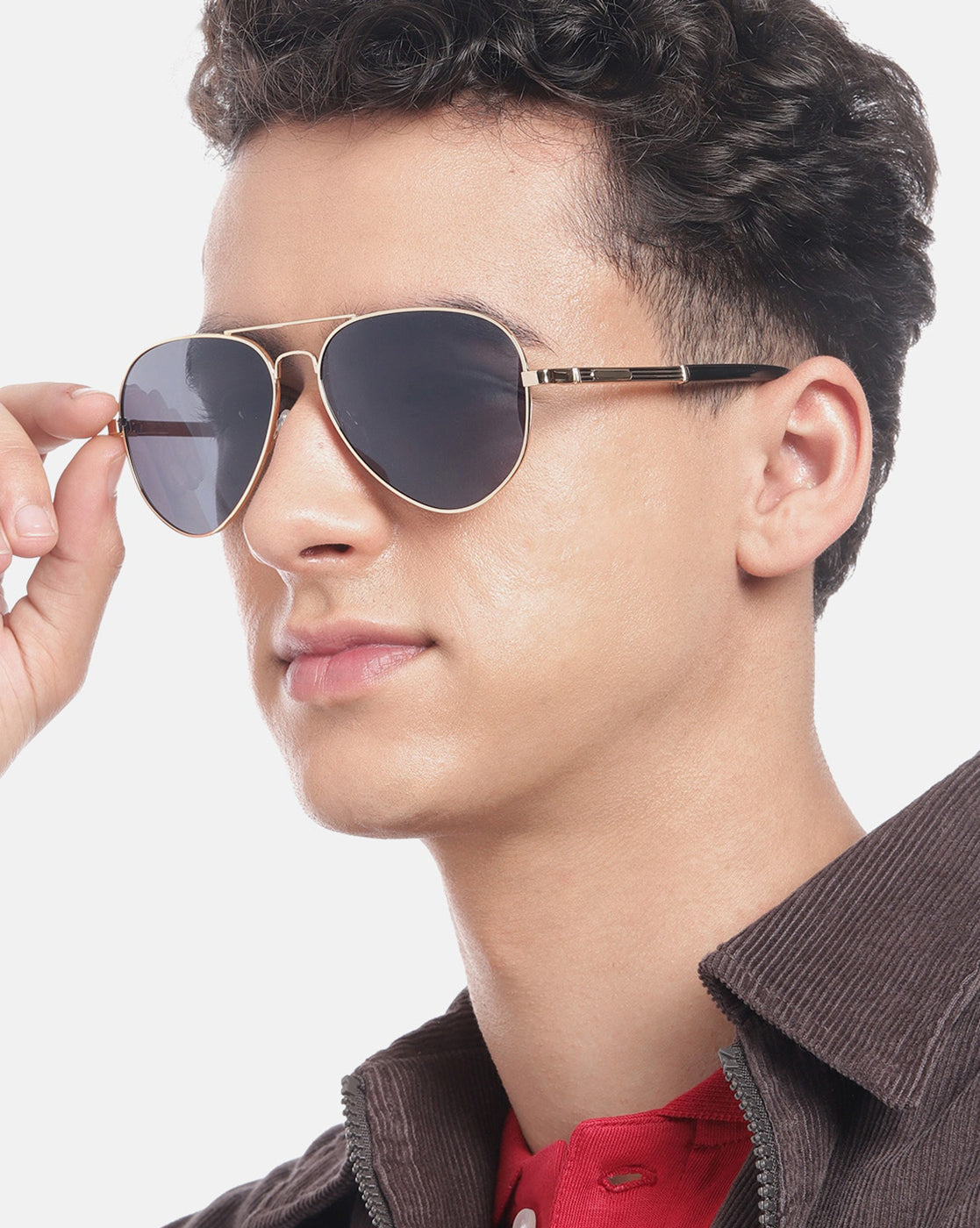 Premium Gold with Black Toned & Polarised Lens Aviator Sunglass for men