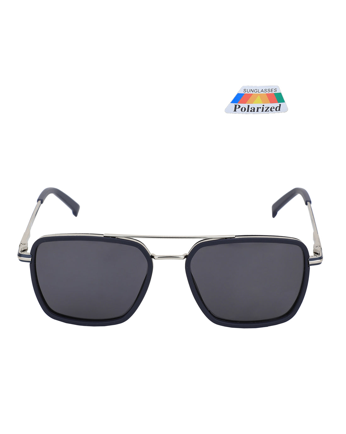 Premium Silver with Black Toned & Polarised Lens Square Sunglass for men