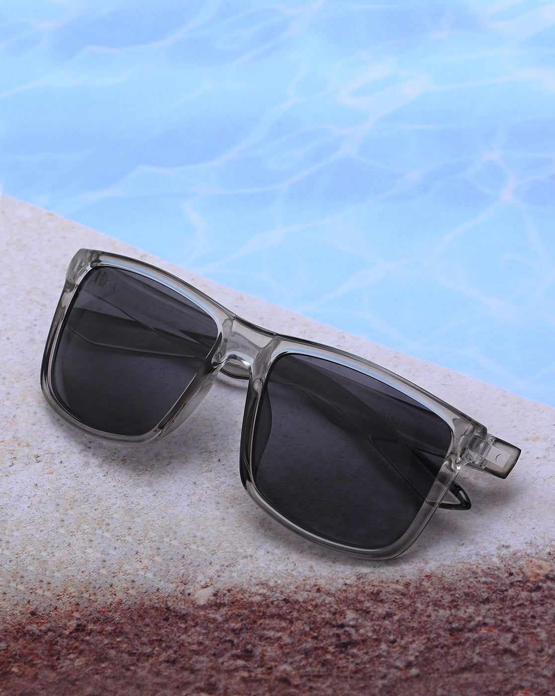 Grey Toned with Polycarbonate UV Protected Lens Rectangle Sunglass for men