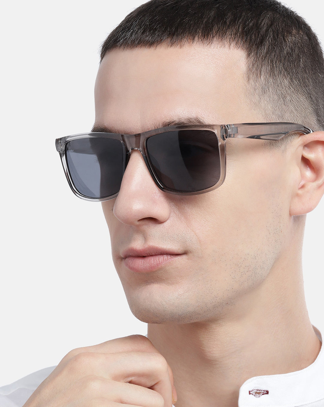Grey Toned with Polycarbonate UV Protected Lens Rectangle Sunglass for men