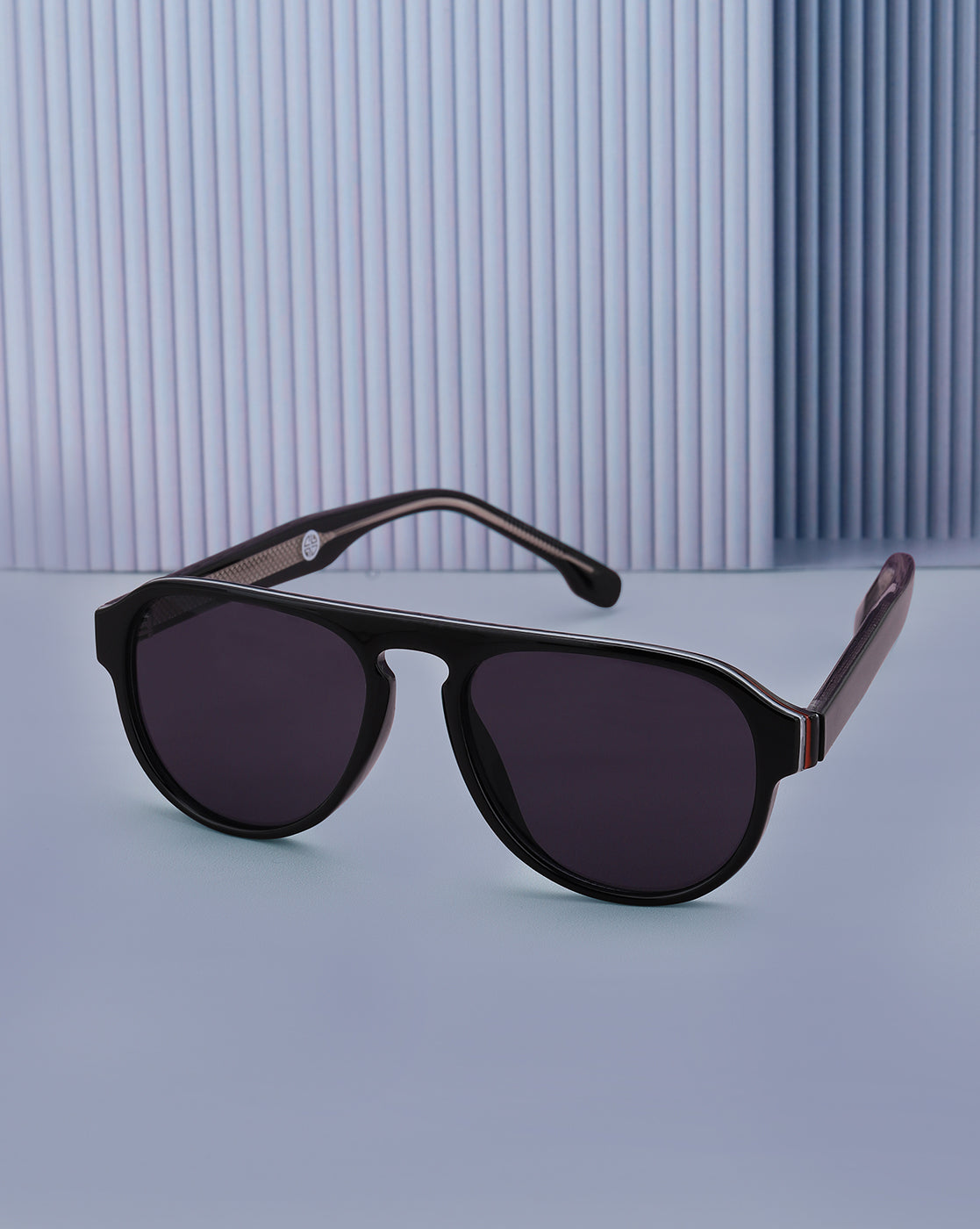 Black Toned with Polycarbonate UV Protected Lens Oval Sunglass for men