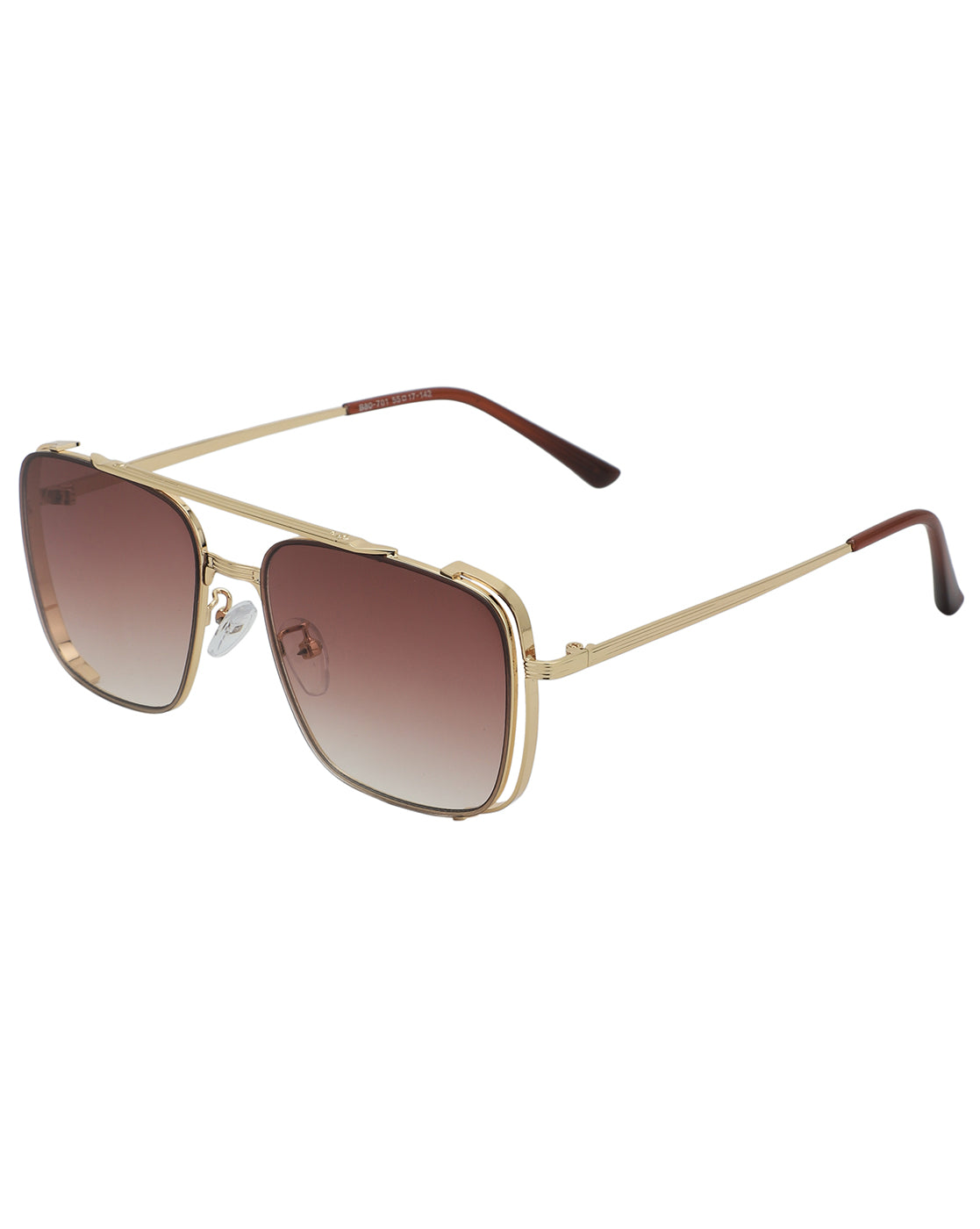 Gold Toned with UV Protected Lens Rectangle Sunglass for men