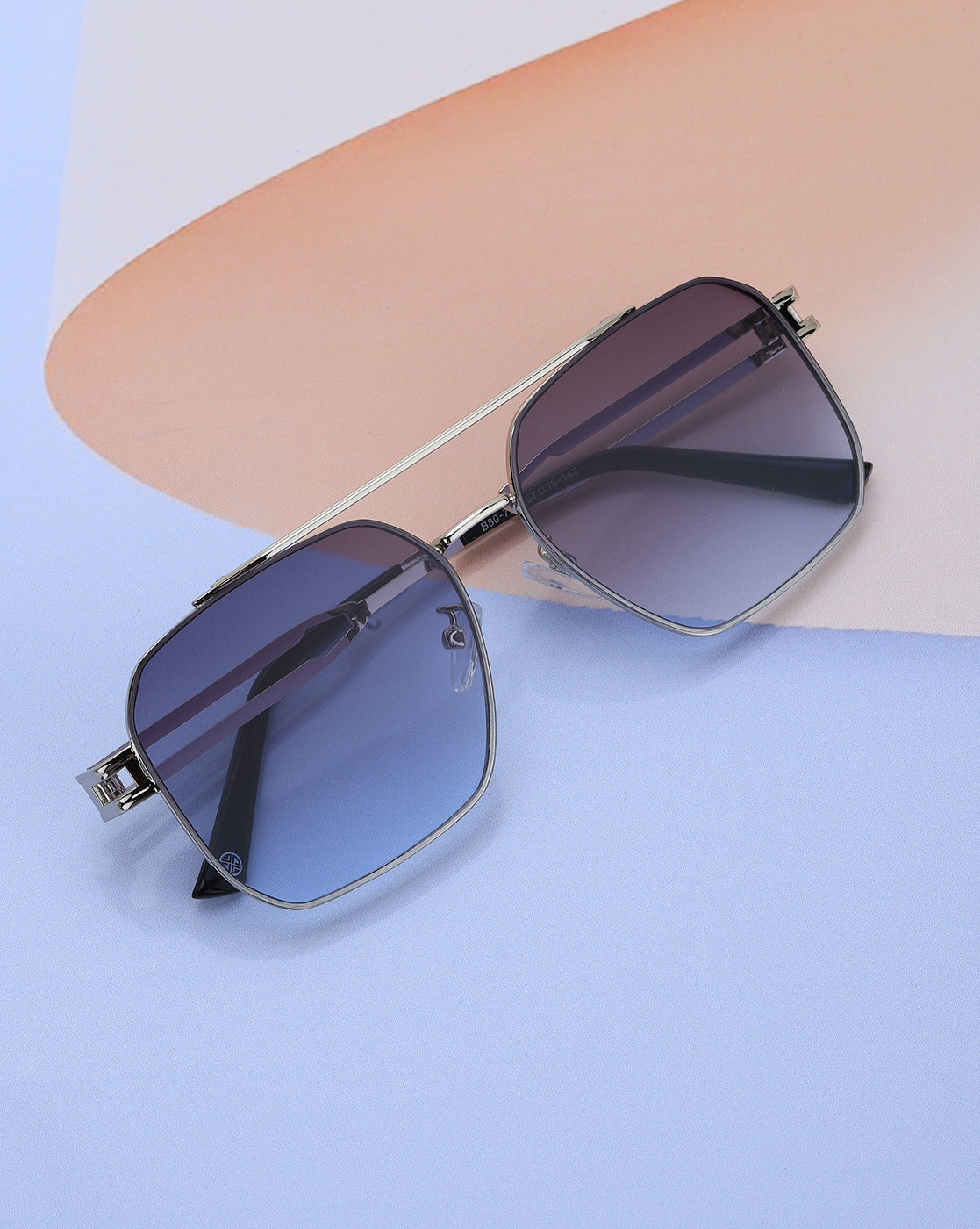 Silver Toned with UV Protected Lens Rectangle Sunglass for men