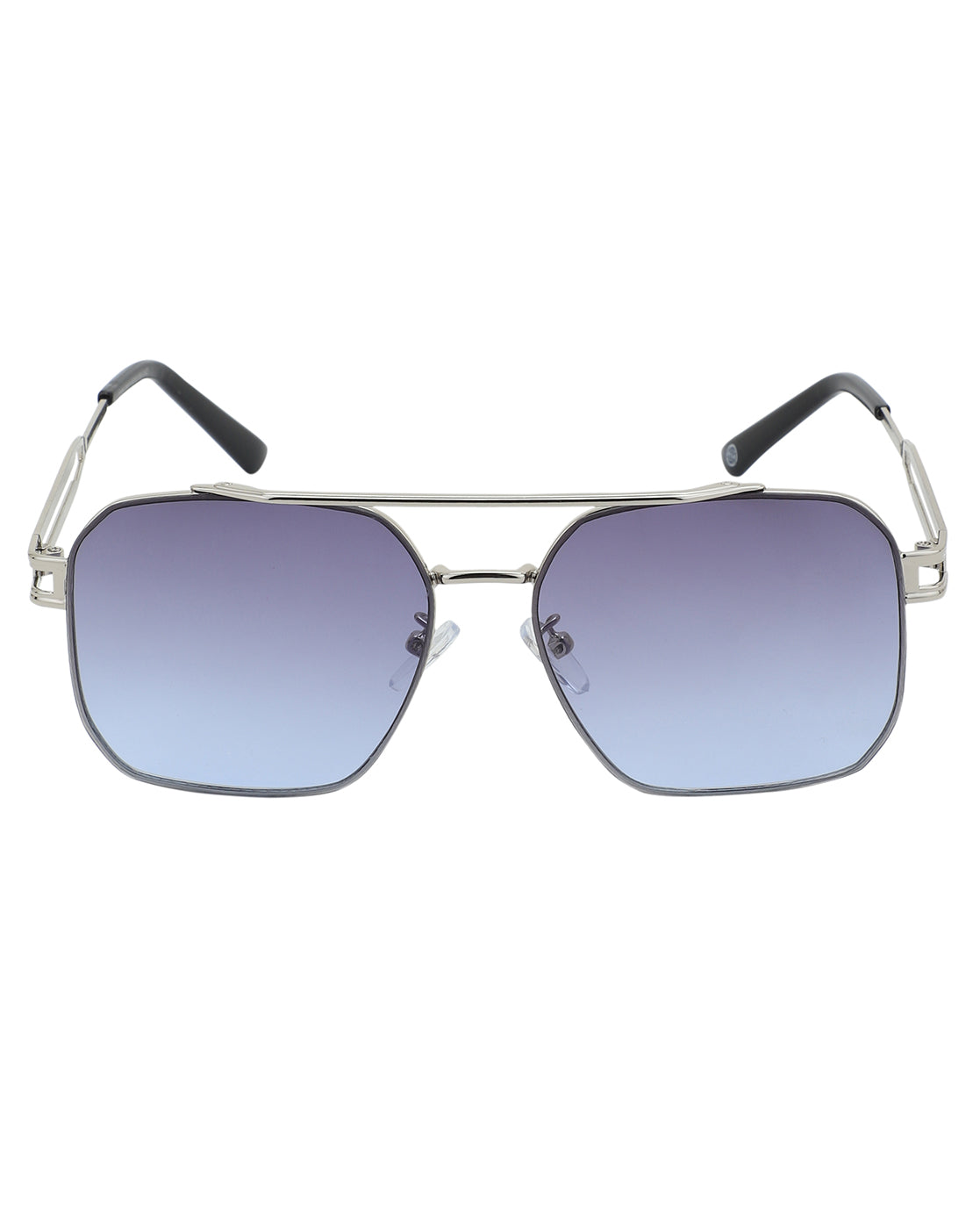 Silver Toned with UV Protected Lens Rectangle Sunglass for men