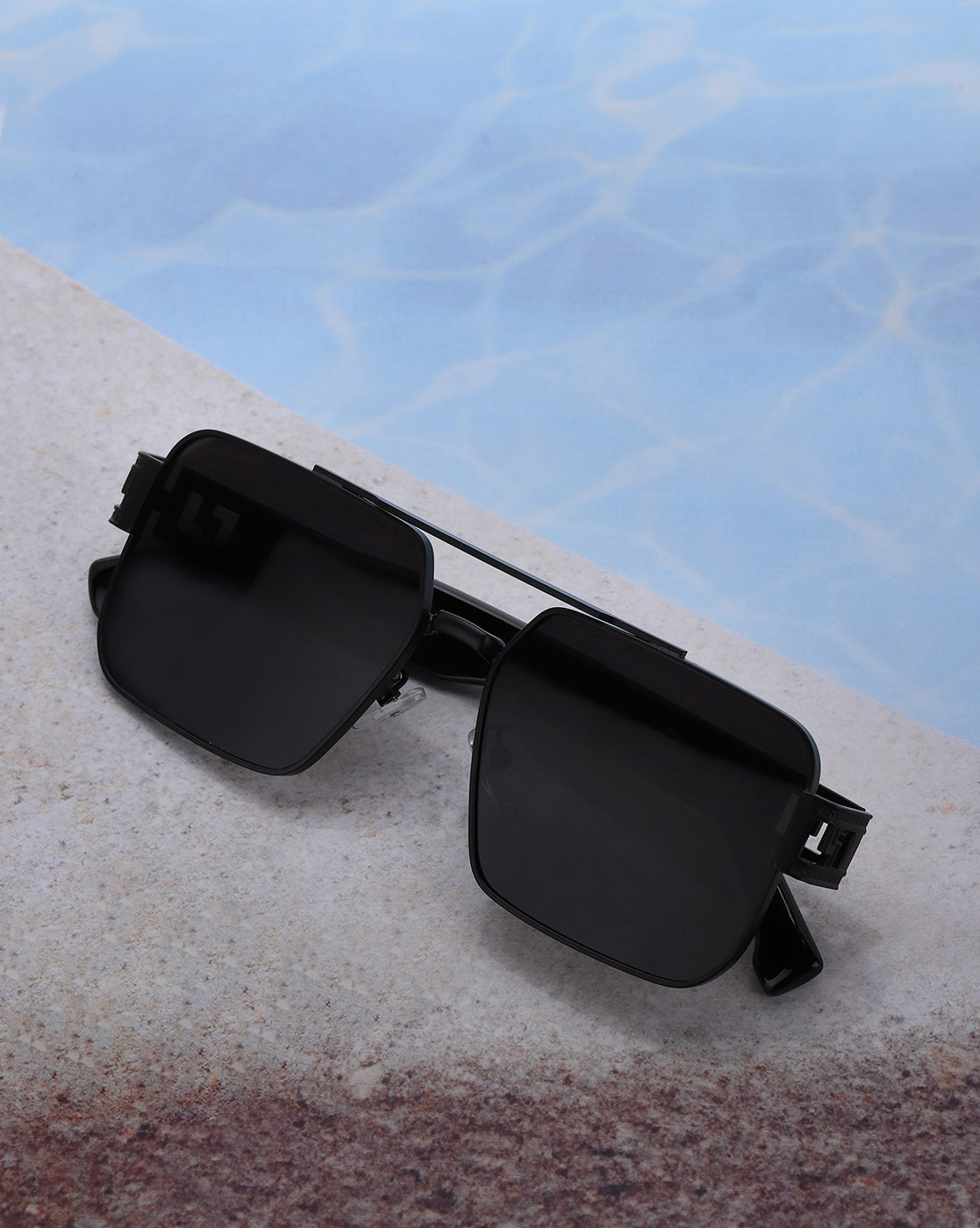 Black Toned with UV Protected Lens Rectangle Sunglass for men