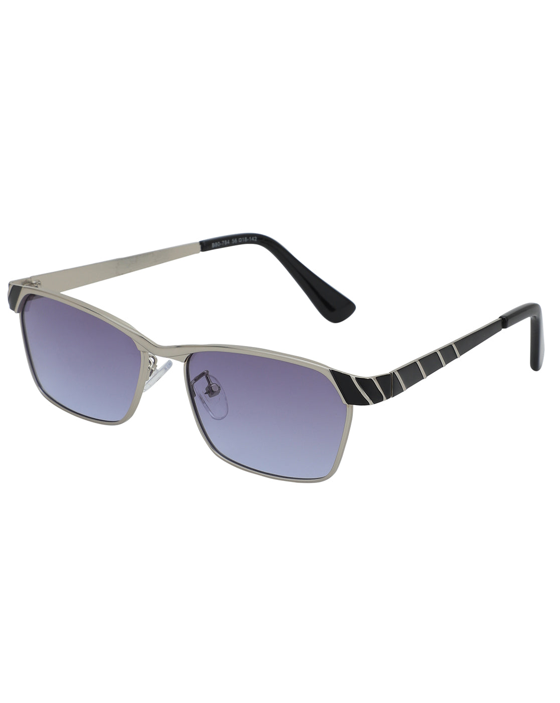 Silver & Black Toned with UV Protected Rectangle Sunglass for men