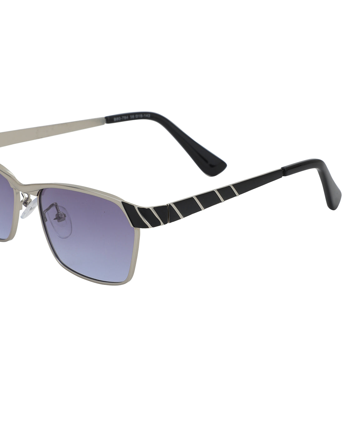 Silver & Black Toned with UV Protected Rectangle Sunglass for men