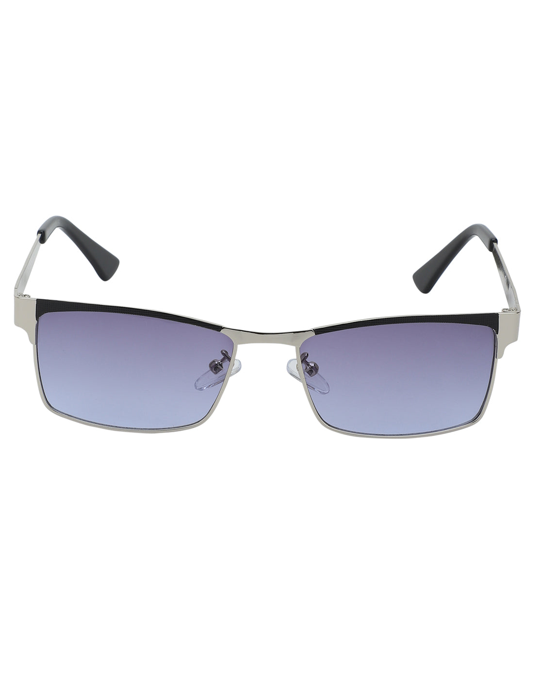 Silver & Black Toned with UV Protected Rectangle Sunglass for men