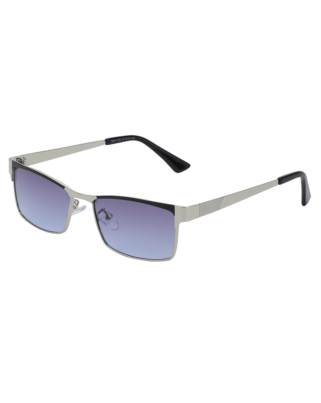 Silver & Black Toned with UV Protected Rectangle Sunglass for men
