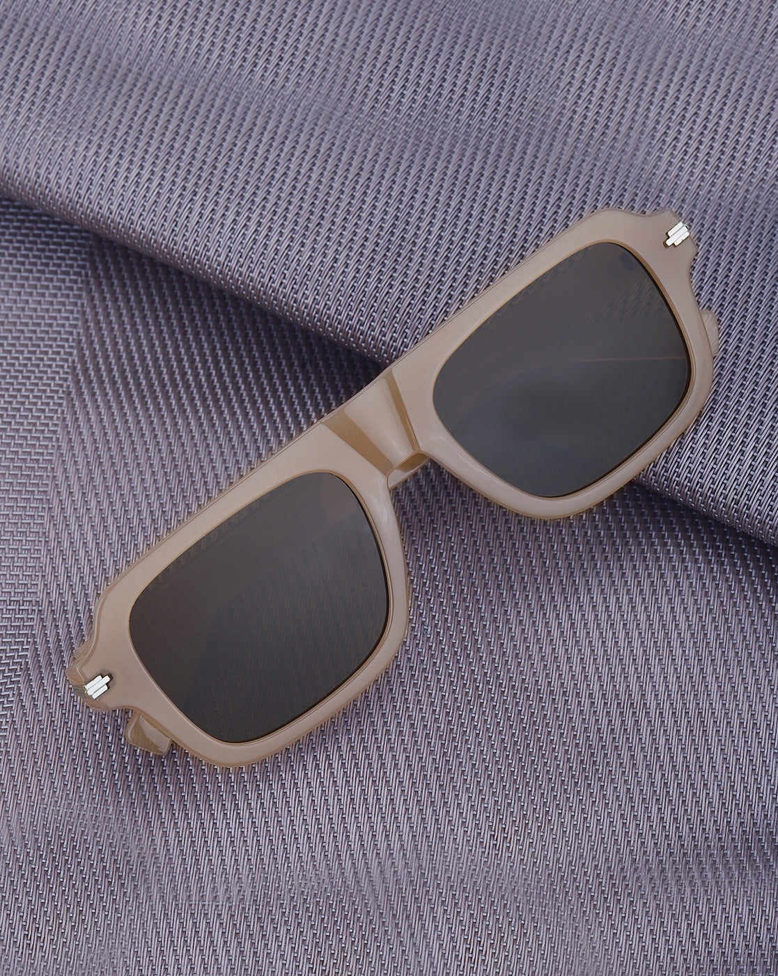 Brown and Silver Toned UV Protected Lens Square Sunglass for men