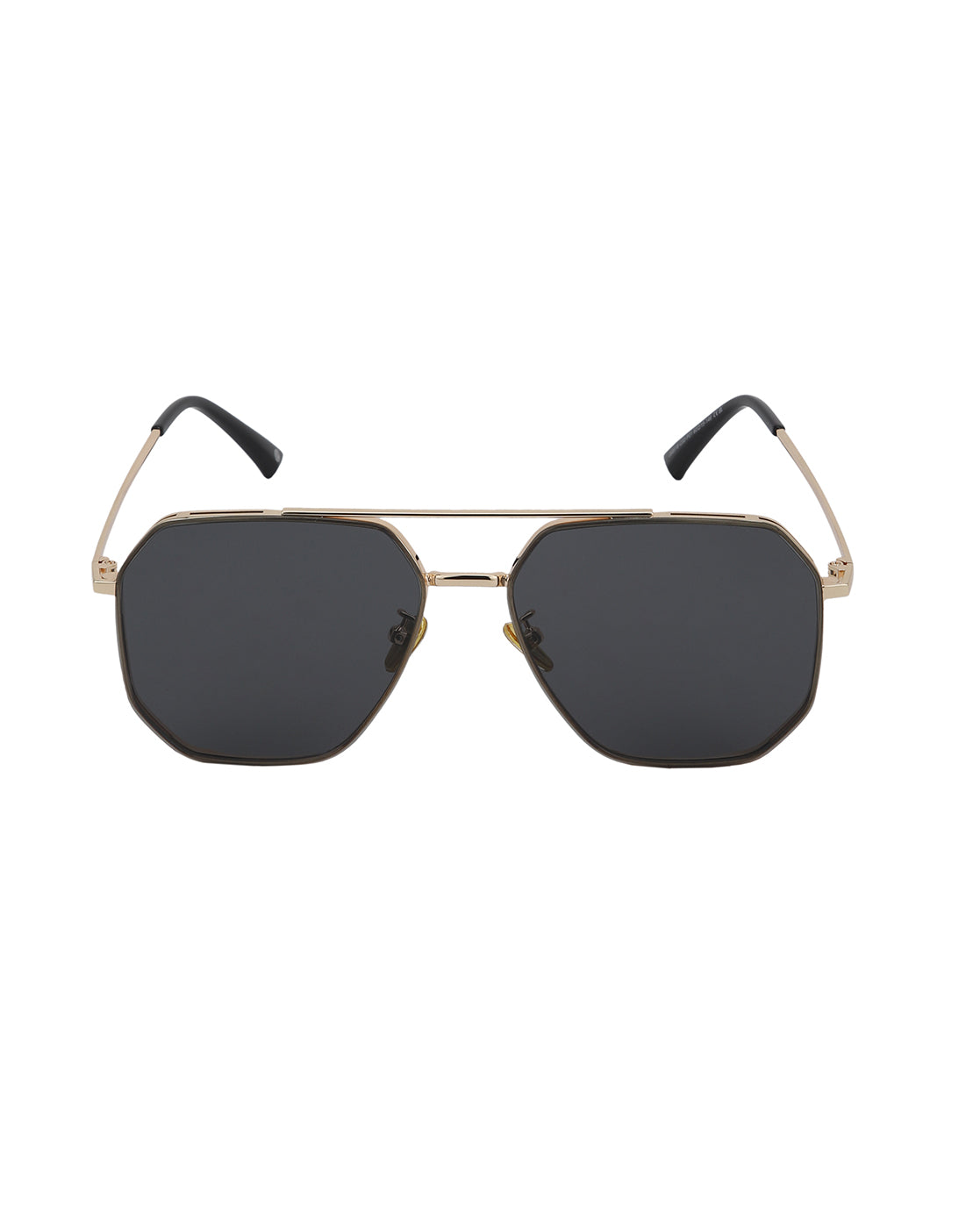 Rose Gold Toned with Black Polarised Lens Rectangle Sunglass for mens