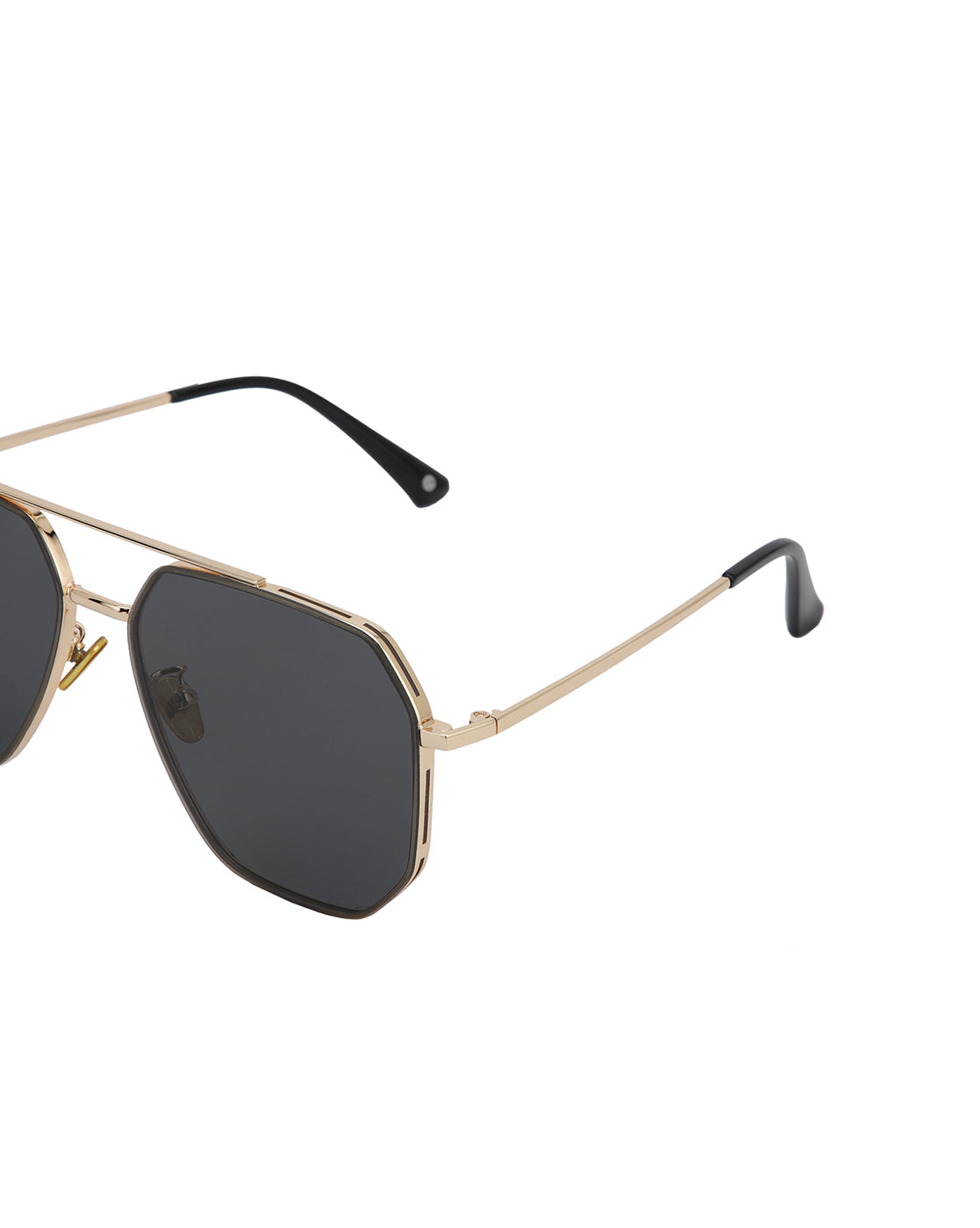 Rose Gold Toned with Black Polarised Lens Rectangle Sunglass for mens