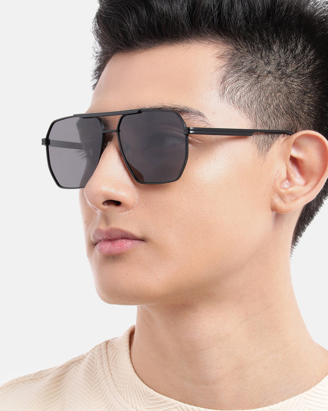 Black Toned with Black Polarised Lens Rectangle Sunglass for mens