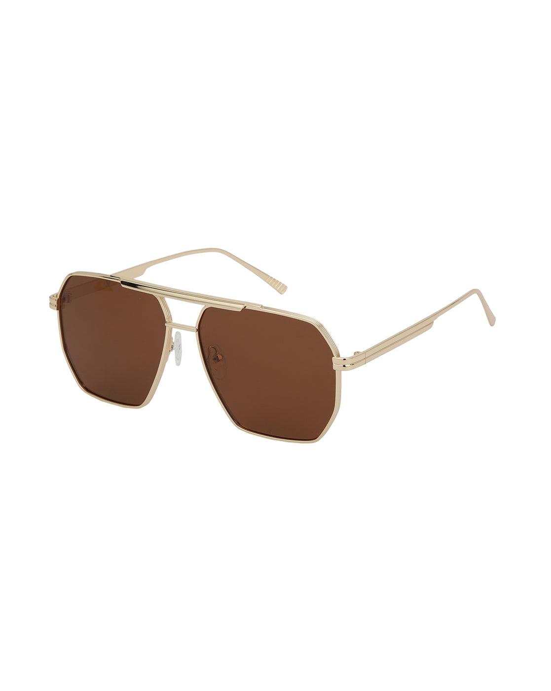 Gold Toned with Brown Polarised Lens Oversized Sunglass for mens