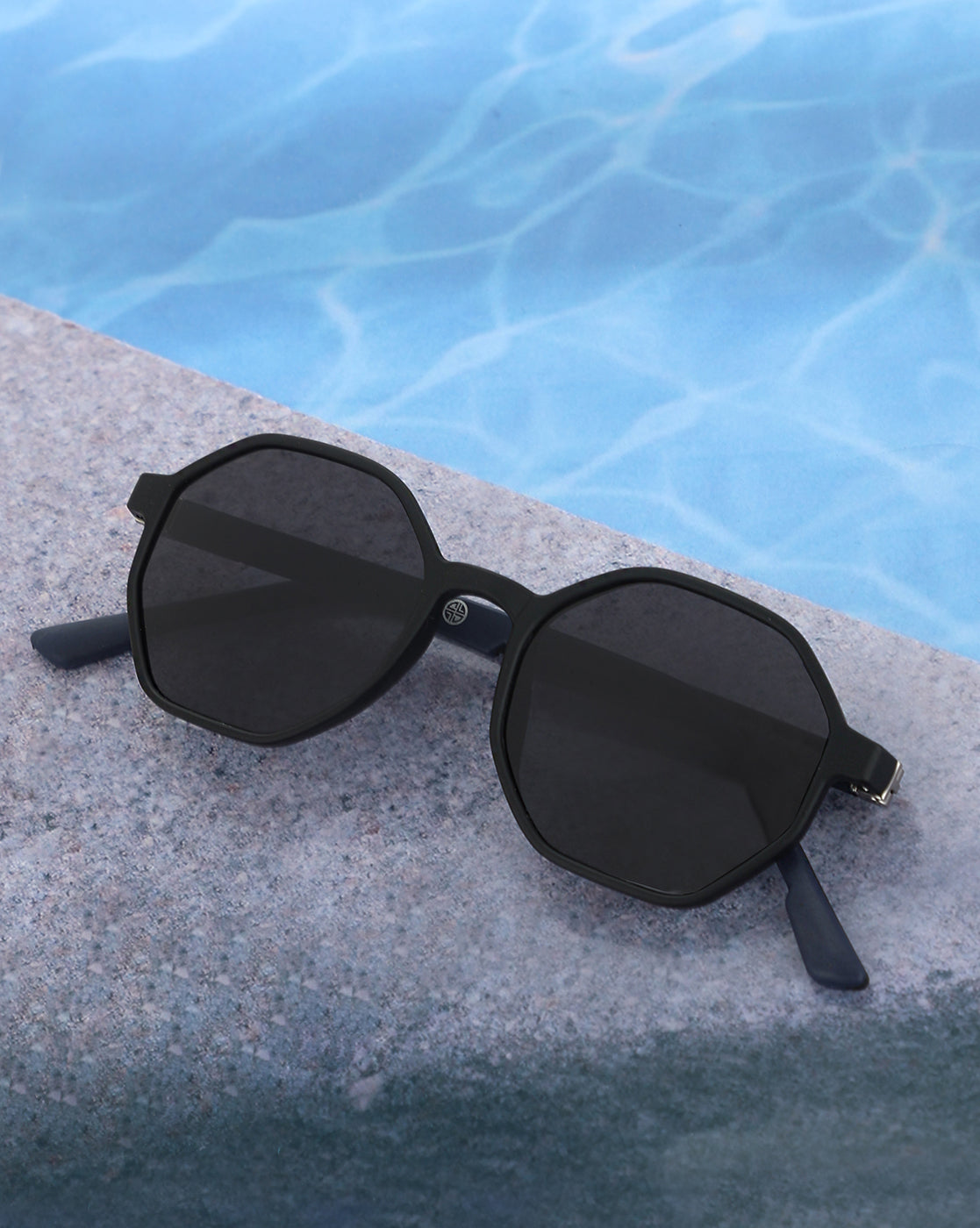 Black Toned with Polarised Lens Octagon Sunglass for men