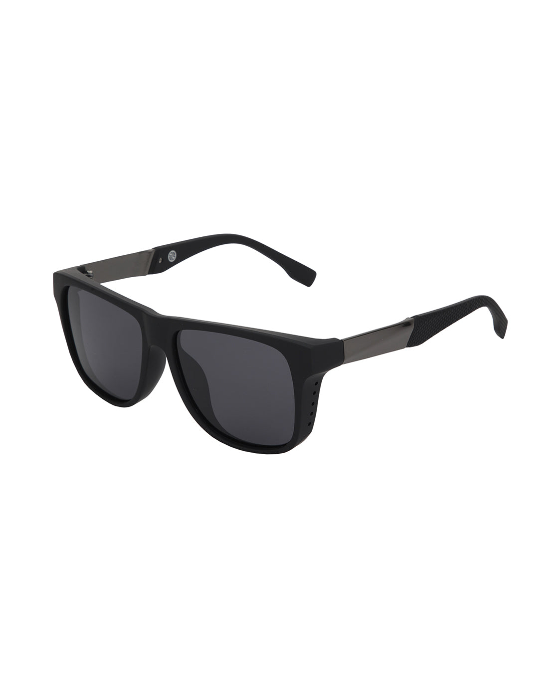 Black with Metallic Toned and Black Polarised Lens Wayfarer Sunglass for men