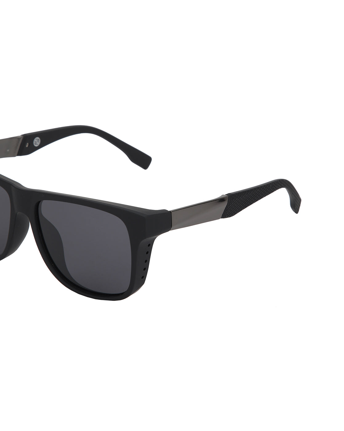 Black with Metallic Toned and Black Polarised Lens Wayfarer Sunglass for men