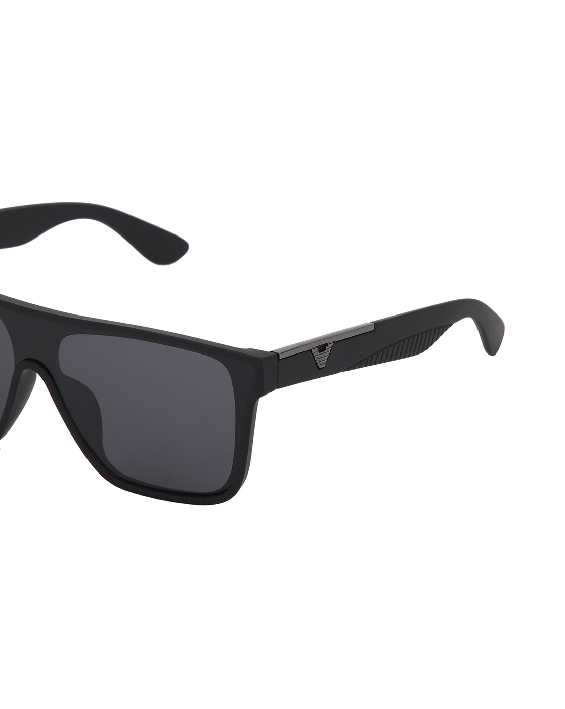 Black and Metallic Toned with Black Polarised Shield Sunglass for men