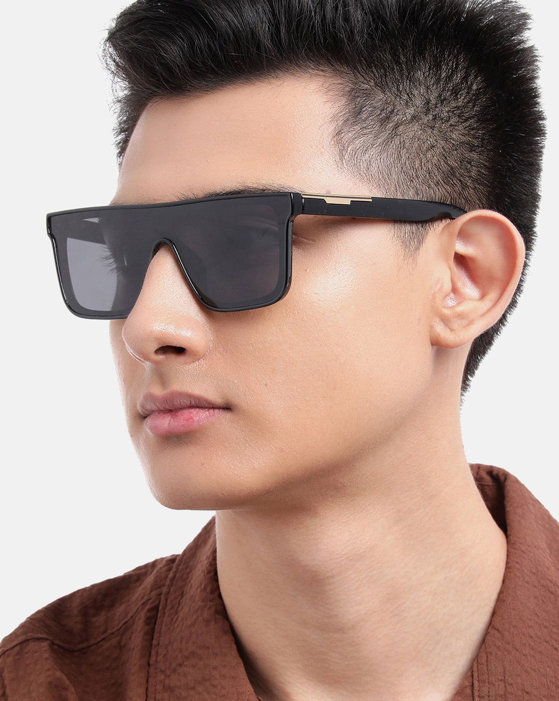 Black and Gold Toned with Blue Polarised Wayfarer Sunglass for men