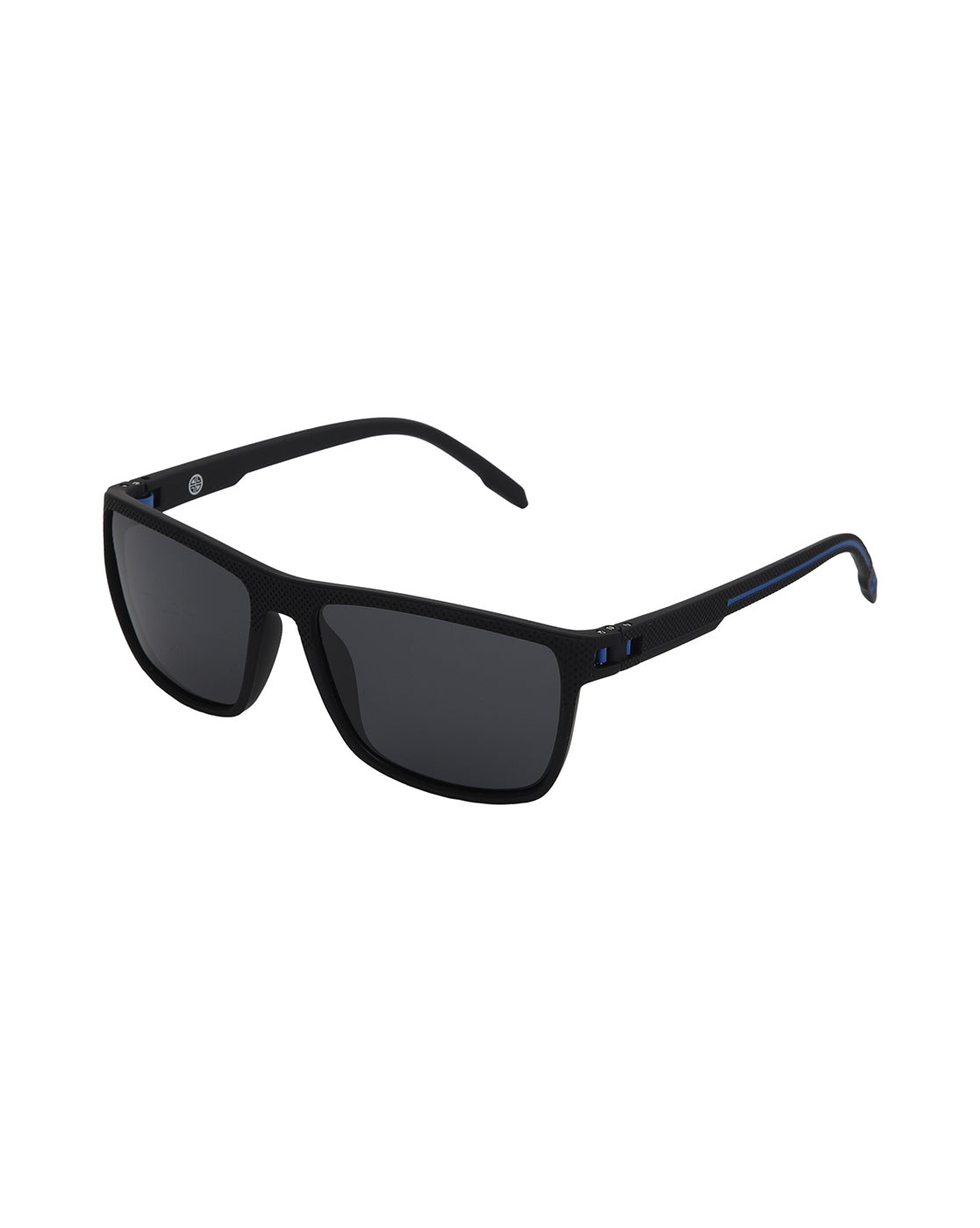 Black with Blue Toned and Black Polarised Lens Rectangle Sunglass for men