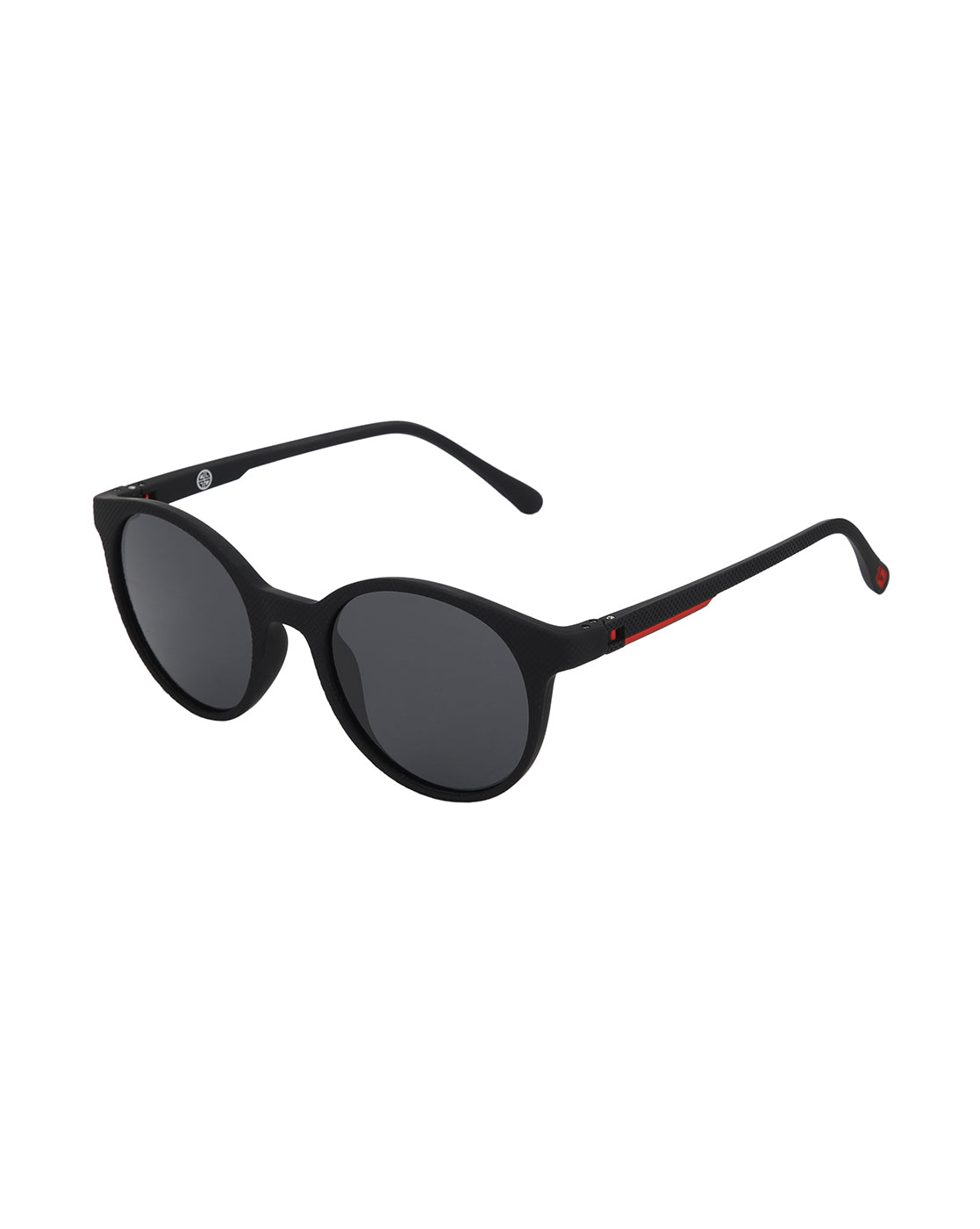Black with Red Toned and Blue Polarised Lens Round Sunglass for men