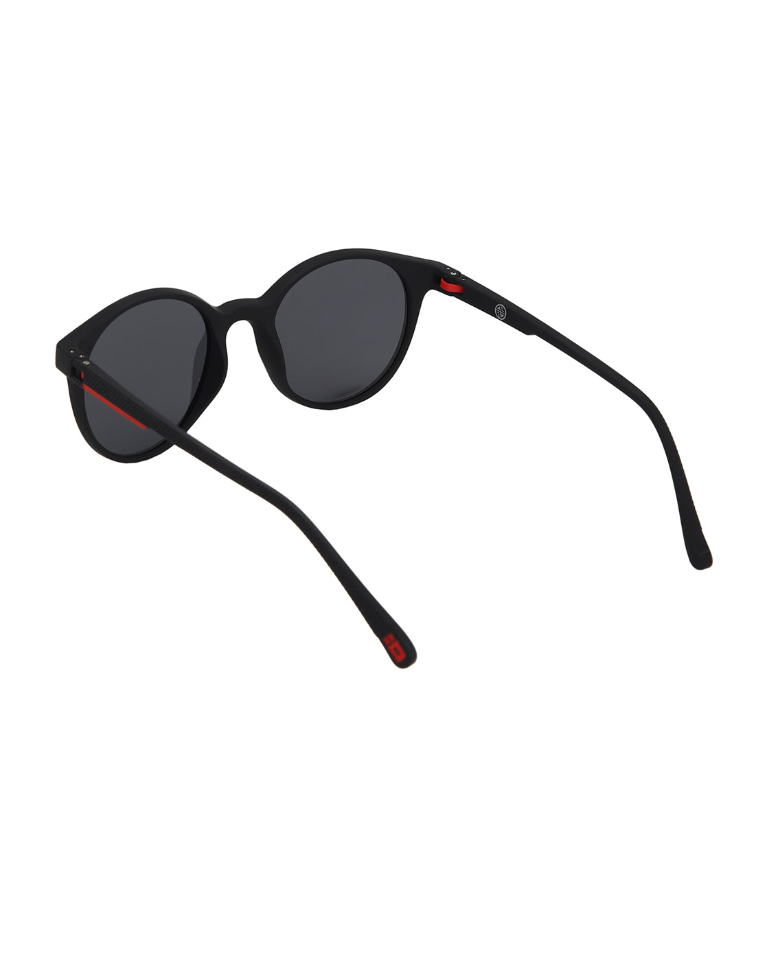 Black with Red Toned and Blue Polarised Lens Round Sunglass for men