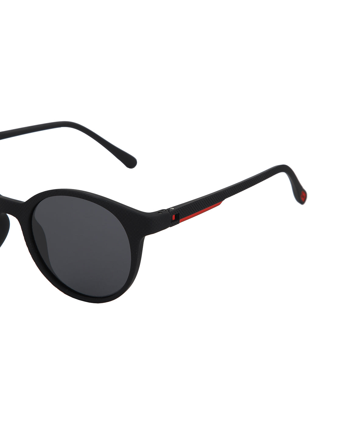 Black with Red Toned and Blue Polarised Lens Round Sunglass for men