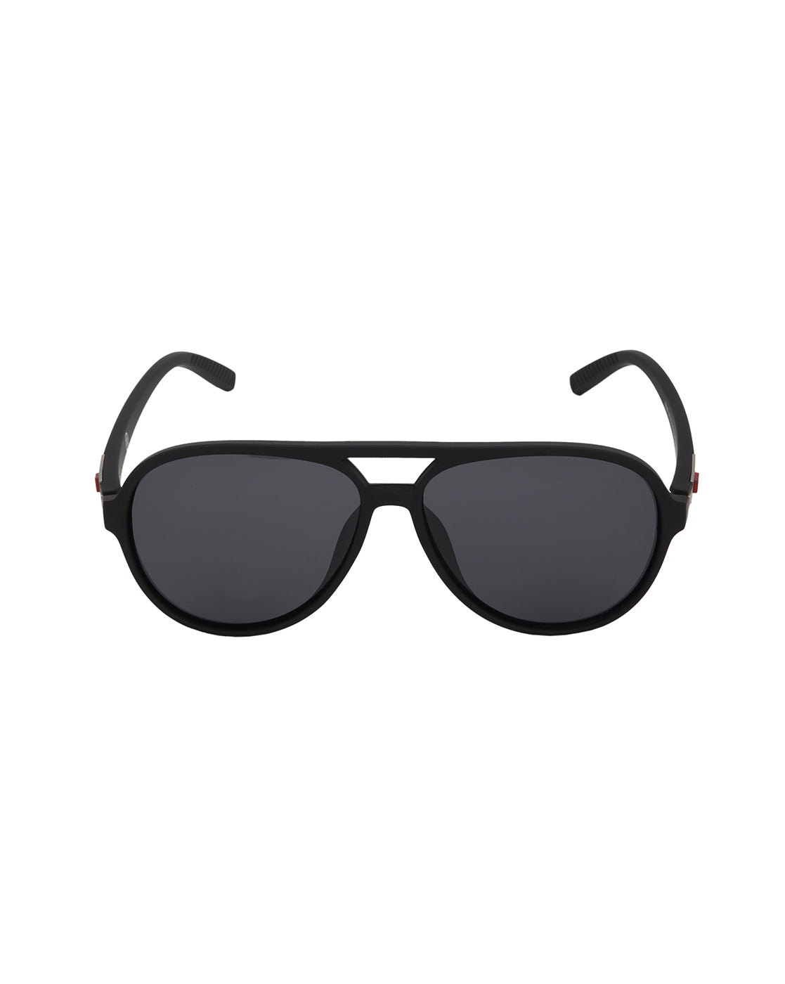 Black with Silver Toned and Black Polarised Lens Aviator Sunglass for men