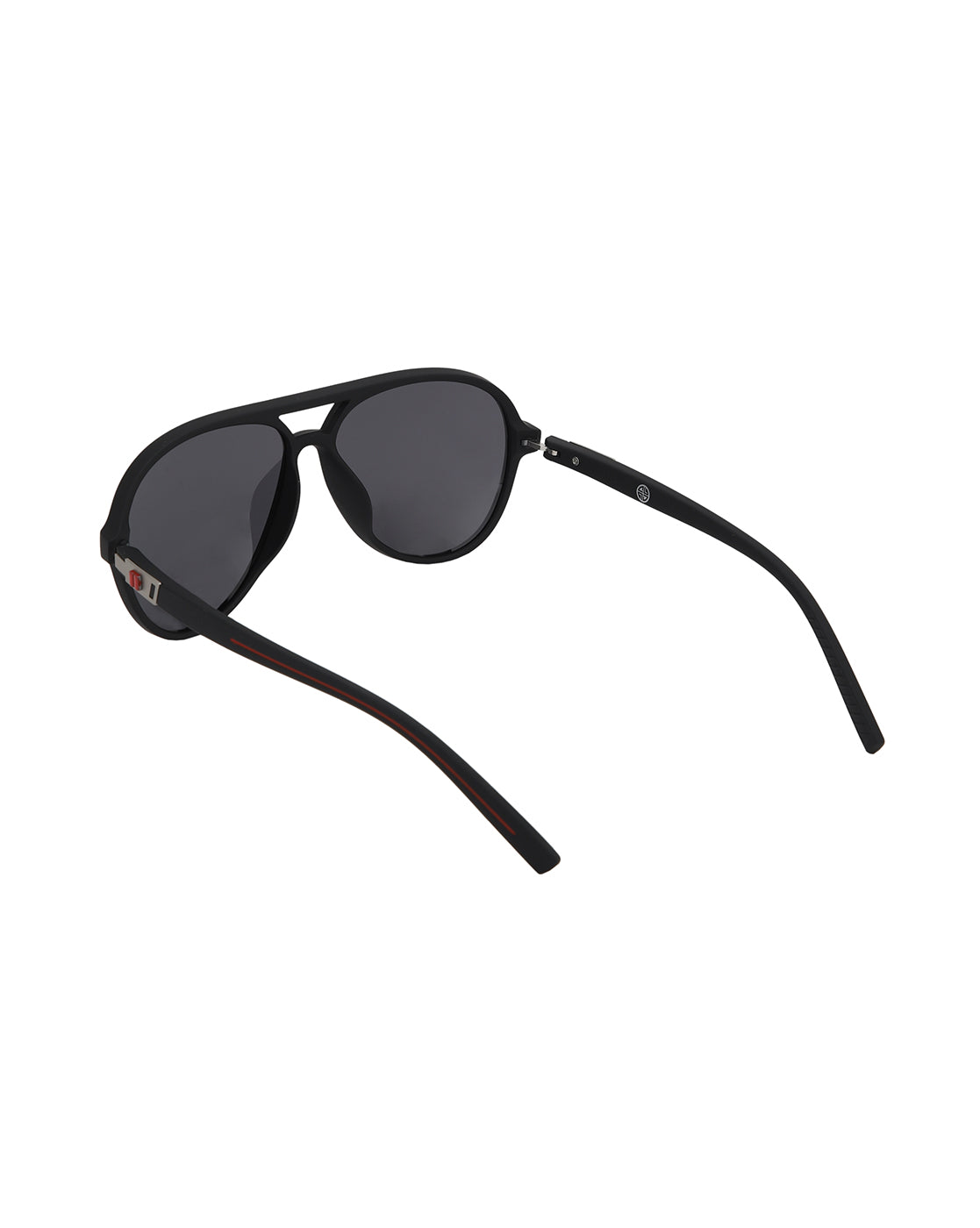 Black with Silver Toned and Black Polarised Lens Aviator Sunglass for men