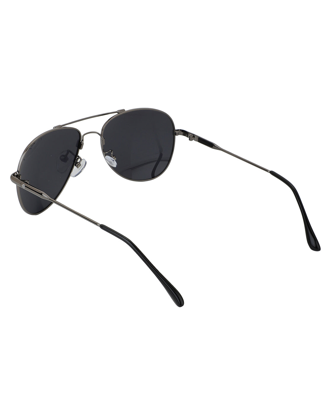 Carlton London Unisex Black Lens & Gunmetal-Toned Aviator Sunglasses With Uv Protected Lens