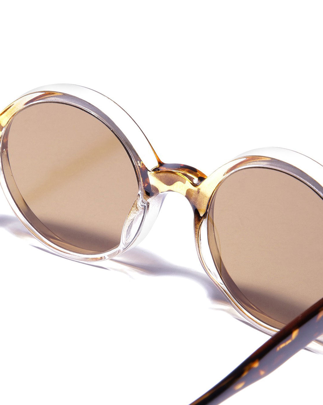 Tortoise shell with Polycarbonate UV Protected Lens Round Sunglass for women