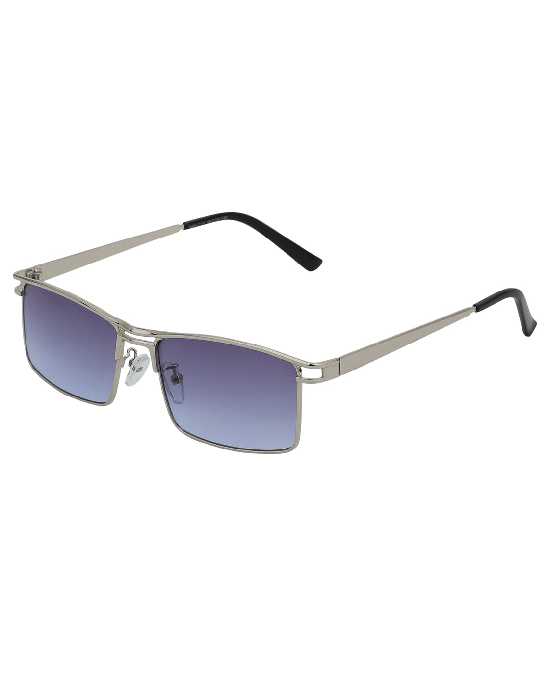 Silver Toned with UV Protected Lens Rectangle Sunglass for unisex