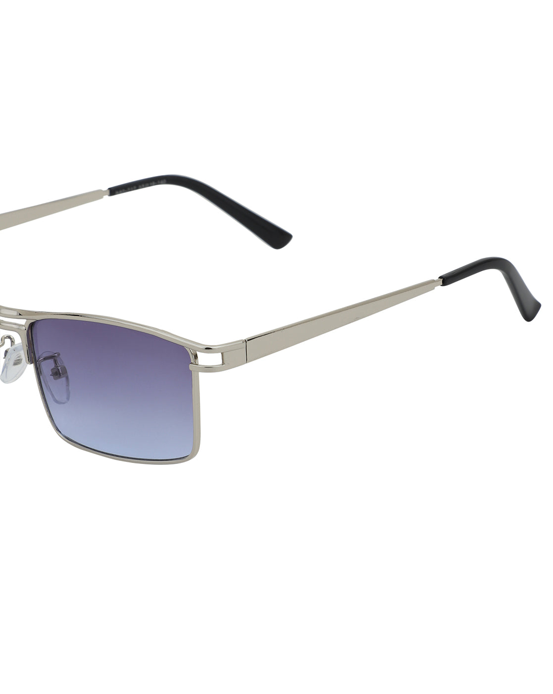Silver Toned with UV Protected Lens Rectangle Sunglass for unisex