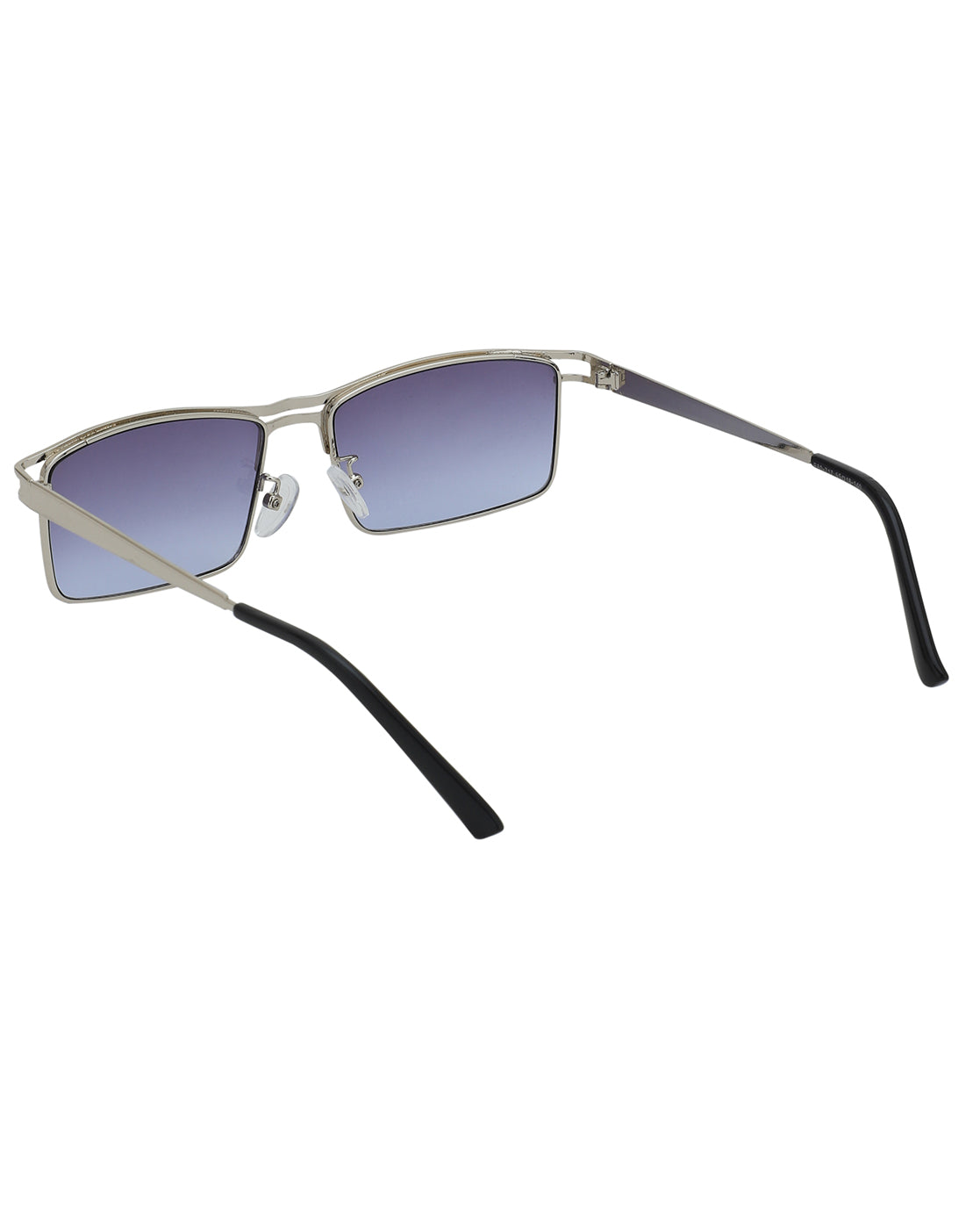 Silver Toned with UV Protected Lens Rectangle Sunglass for unisex
