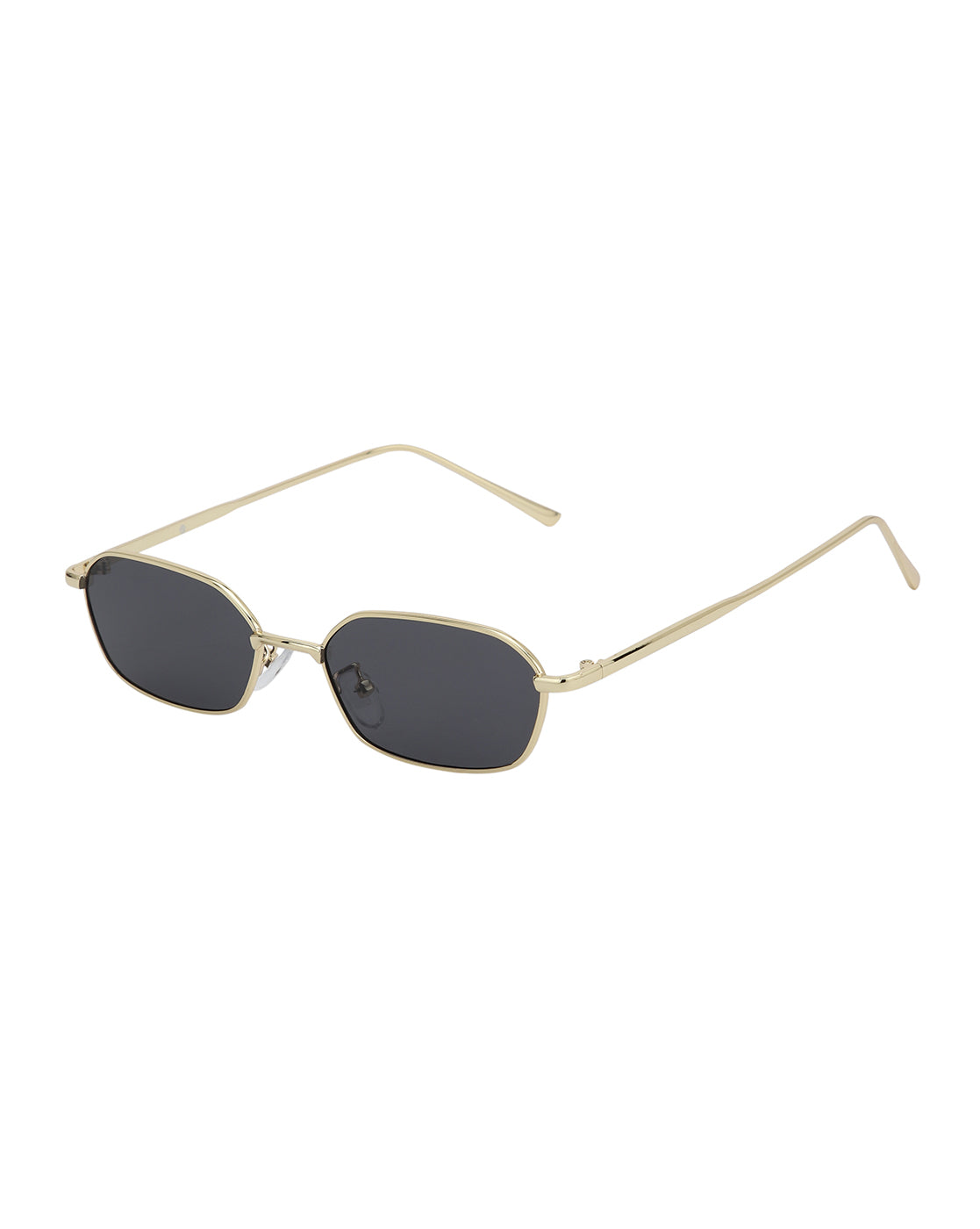Gold Toned with UV Protected Lens Rectangle Sunglass for unisex