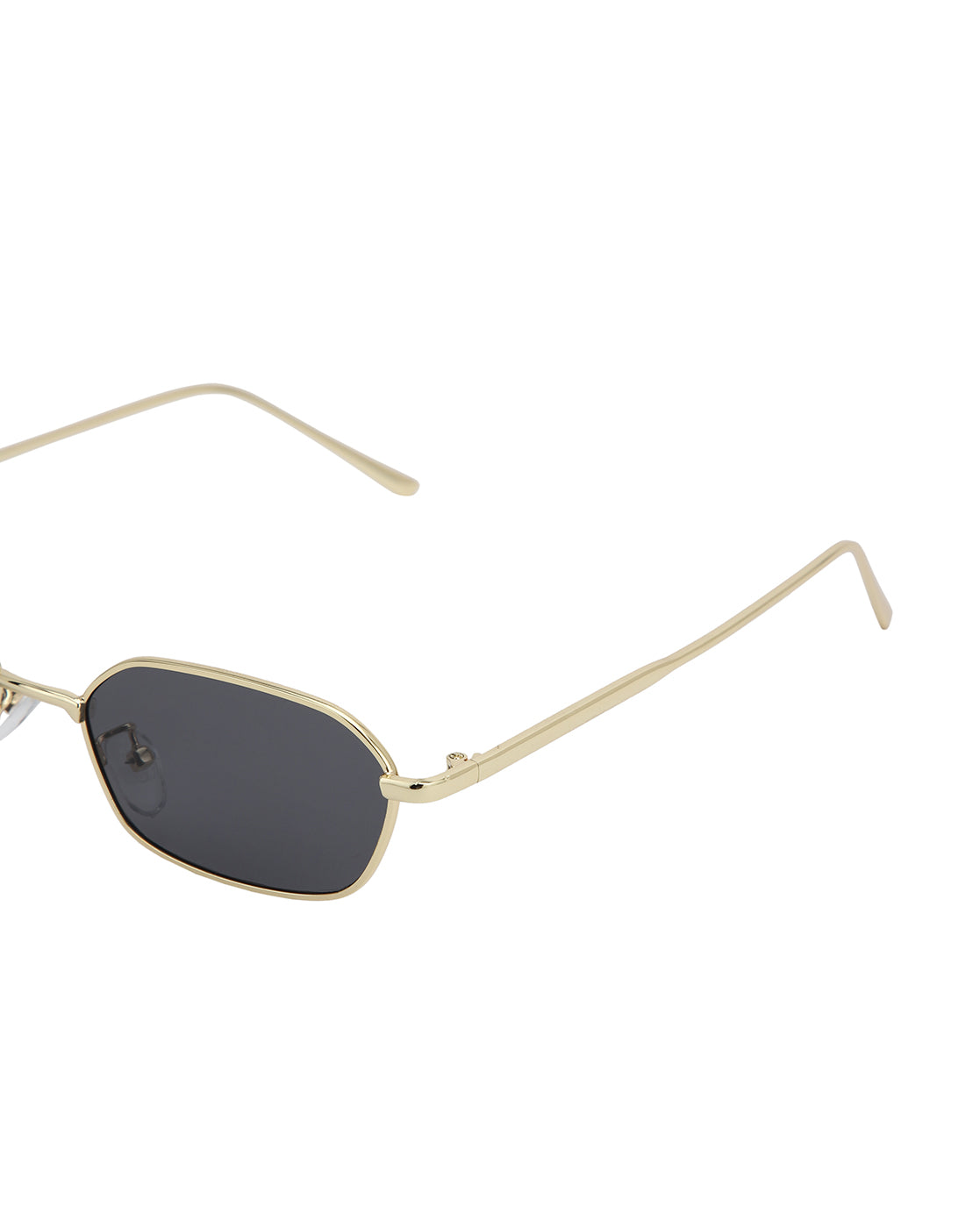 Gold Toned with UV Protected Lens Rectangle Sunglass for unisex