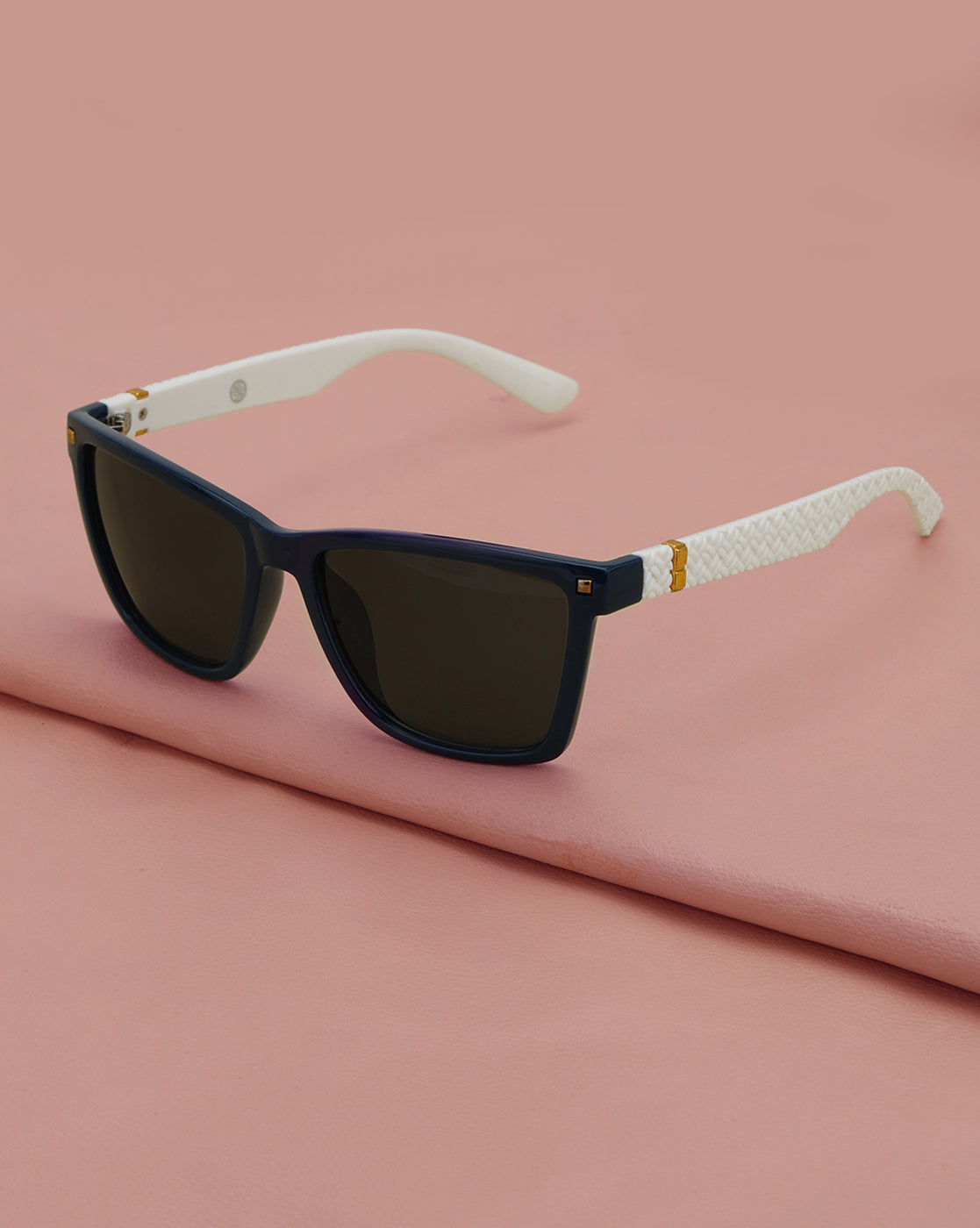 Blue with White Toned and UV Protected Lens Rectangle Sunglass for unisex