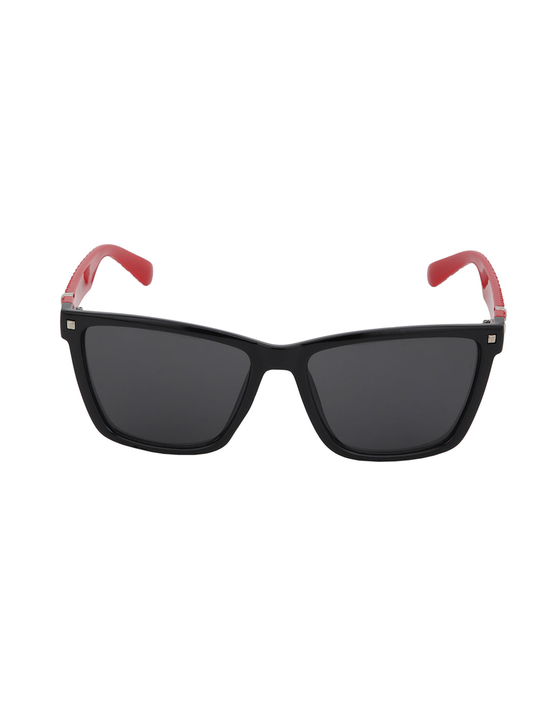 Black with Red Toned UV Protected Lens Rectangle Sunglass for unisex