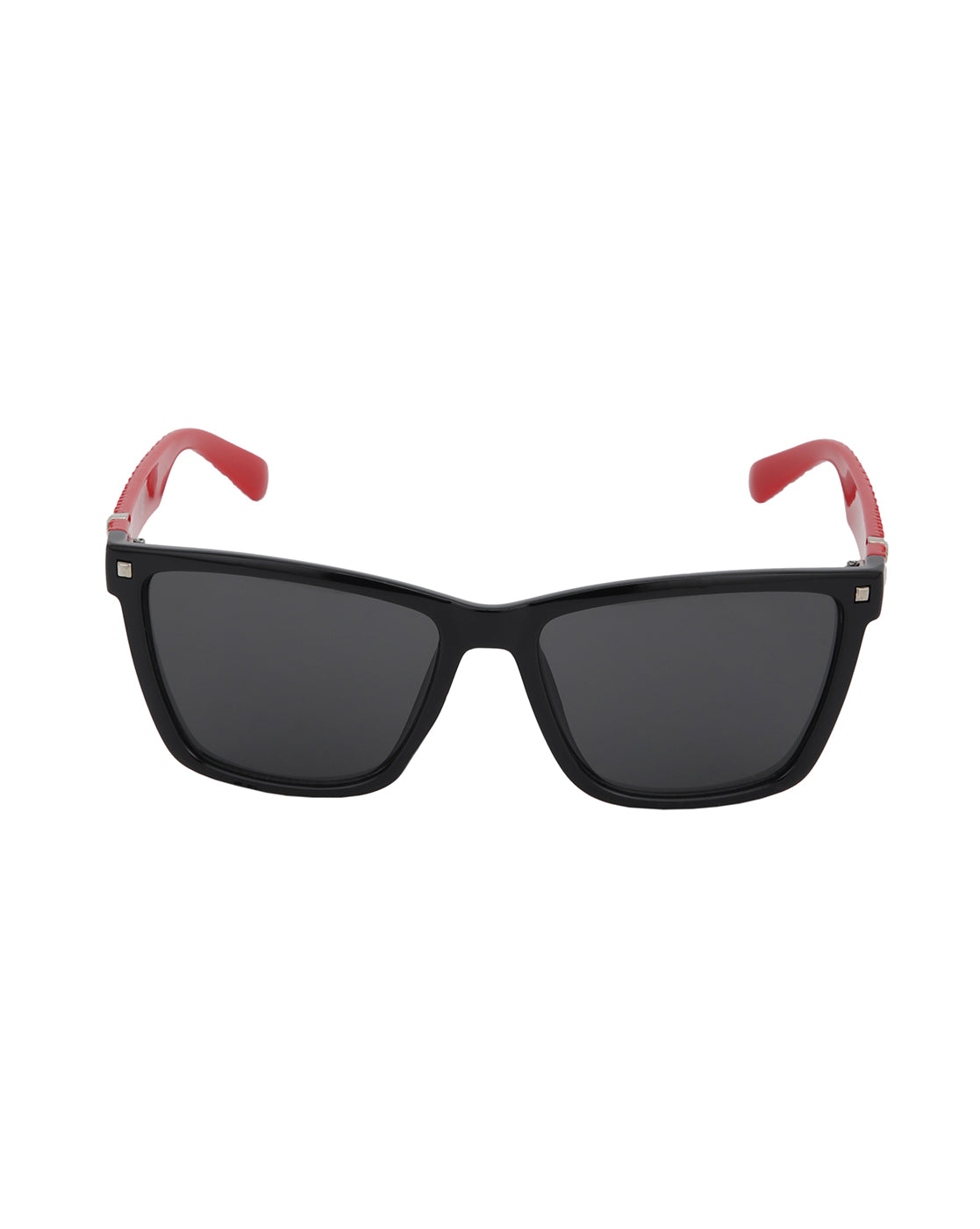 Black with Red Toned UV Protected Lens Rectangle Sunglass for unisex