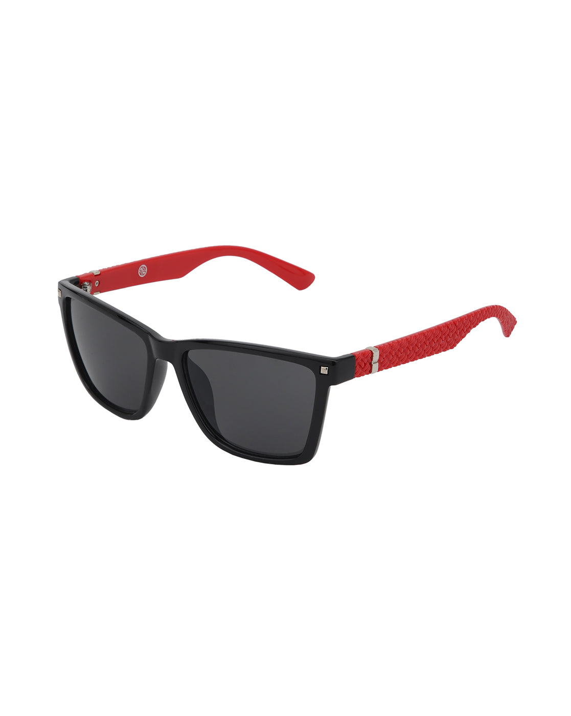Black with Red Toned UV Protected Lens Rectangle Sunglass for unisex