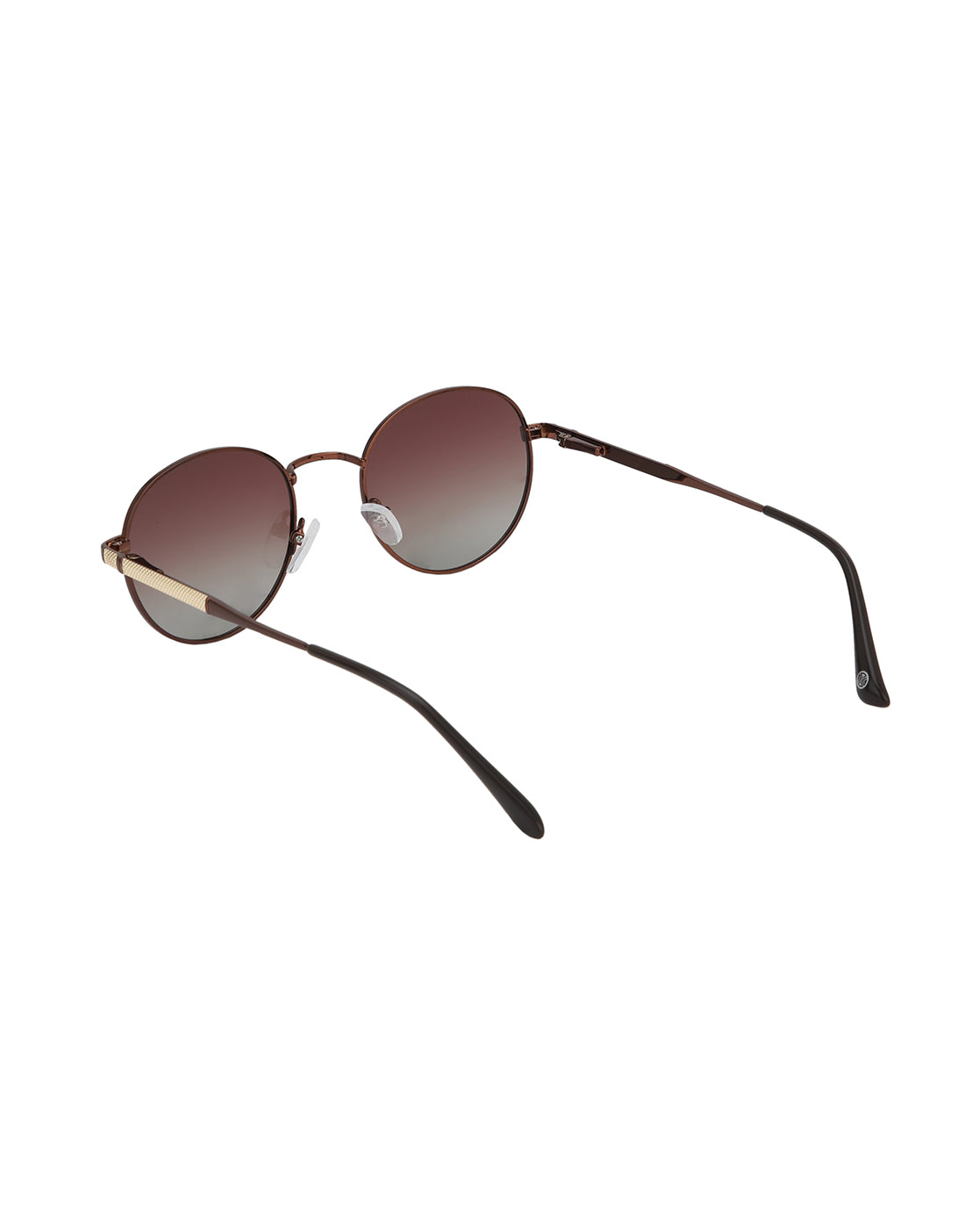 Mettalic Brown with Gold Toned Brown Lens Polarised Oval Sunglass for unisex