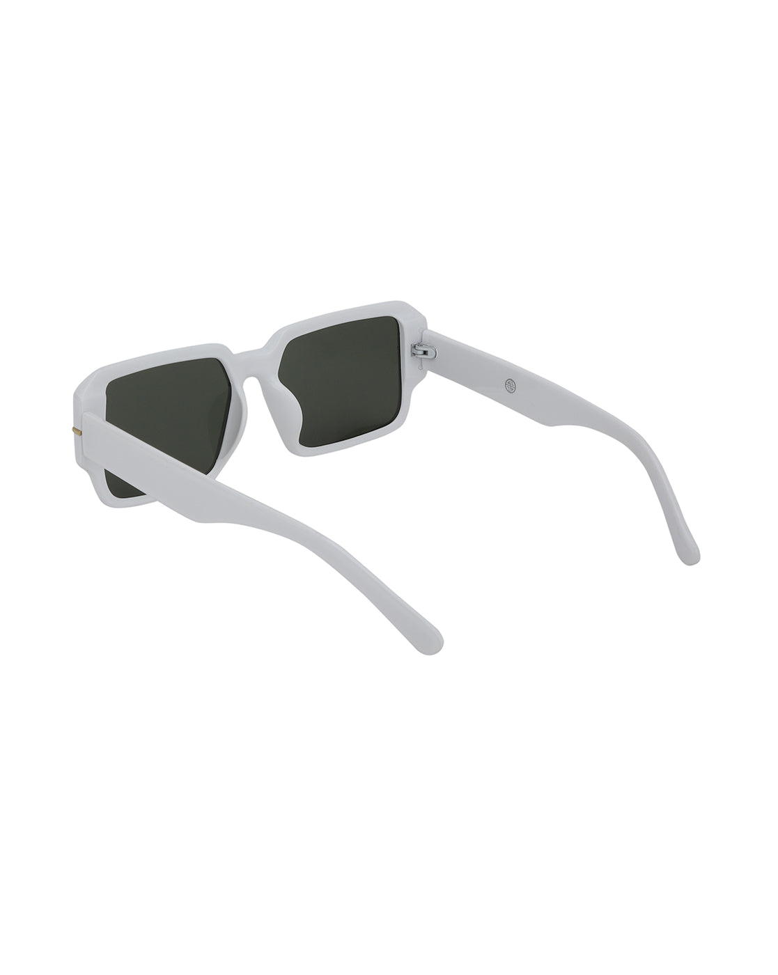 White with Gold Toned and Green UV Protected Lens Wayfarer Sunglass for unisex