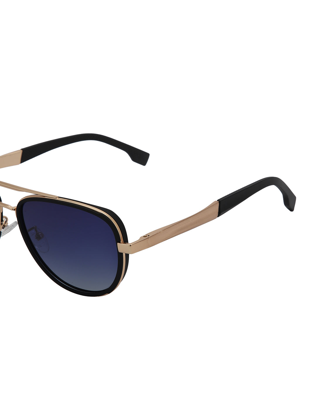 Unisex Premium Rose Gold & Black Toned Blue UV with Polarised Lens Aviator Sunglass