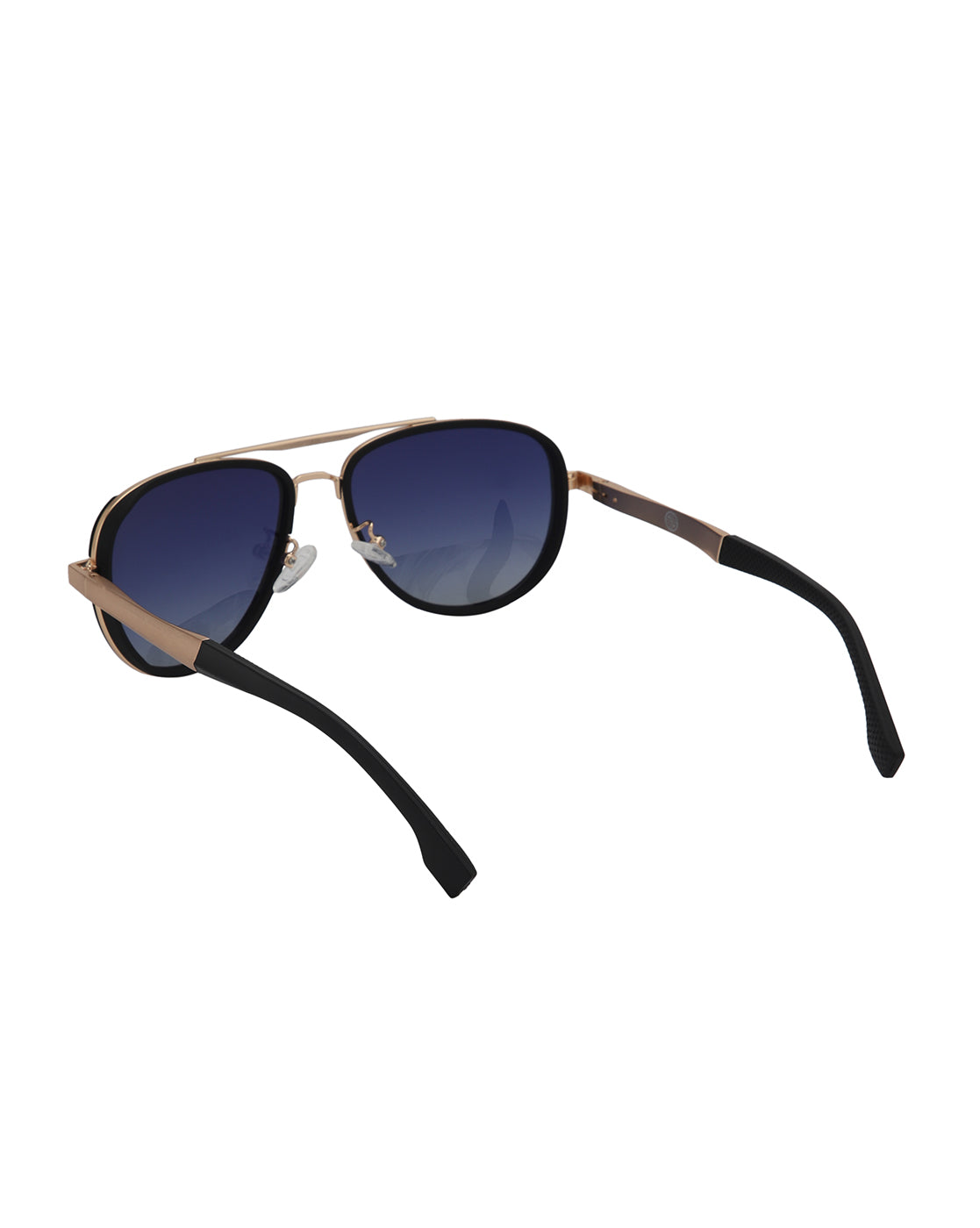 Unisex Premium Rose Gold & Black Toned Blue UV with Polarised Lens Aviator Sunglass