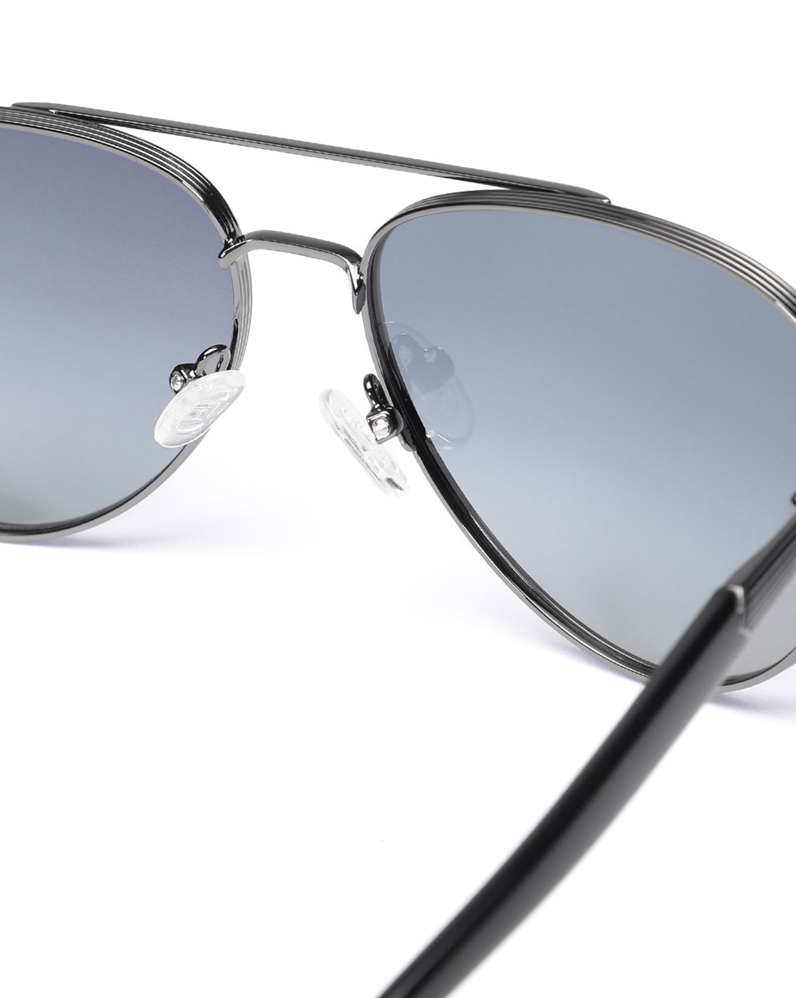 Unisex Premium Polarised UV Protected Blue Lens Gunmetal Toned Aviator Sunglasses